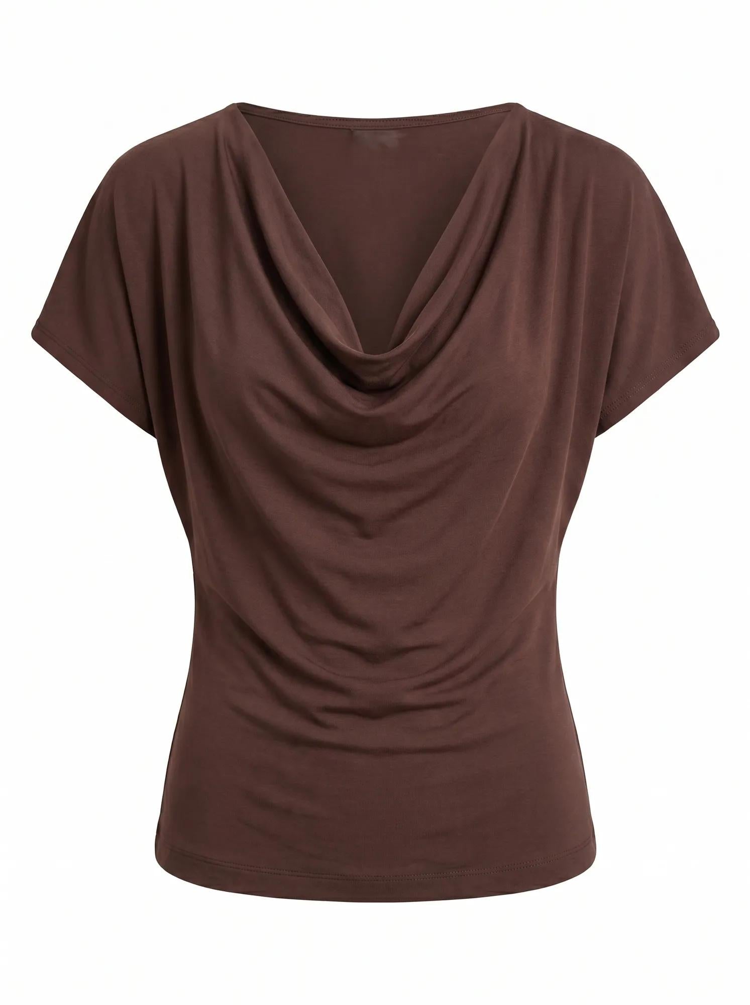 Phoebe Draped Cowl Top Bark_mannequin