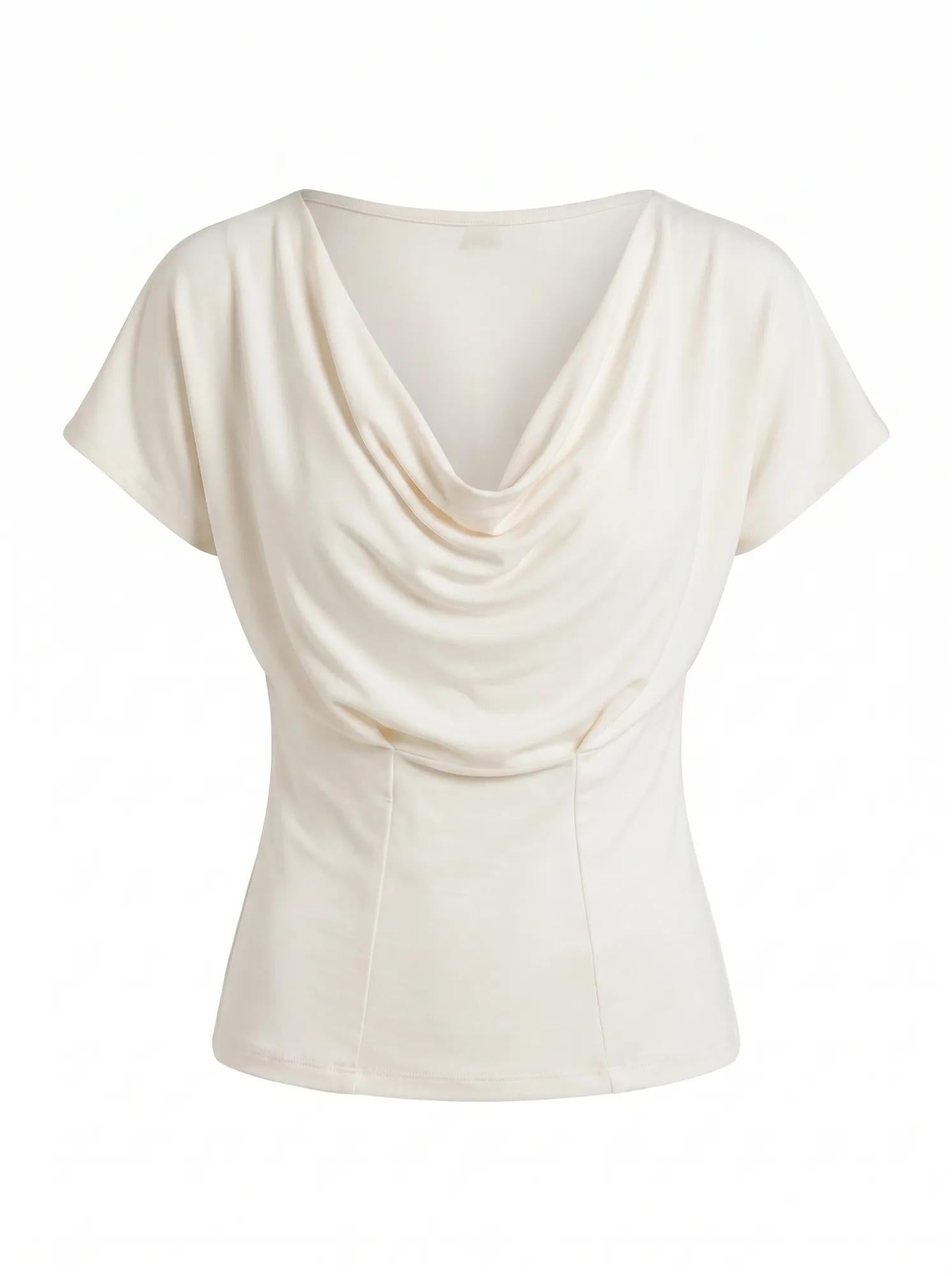 Phoebe Draped Cowl Top Cream_mannequin