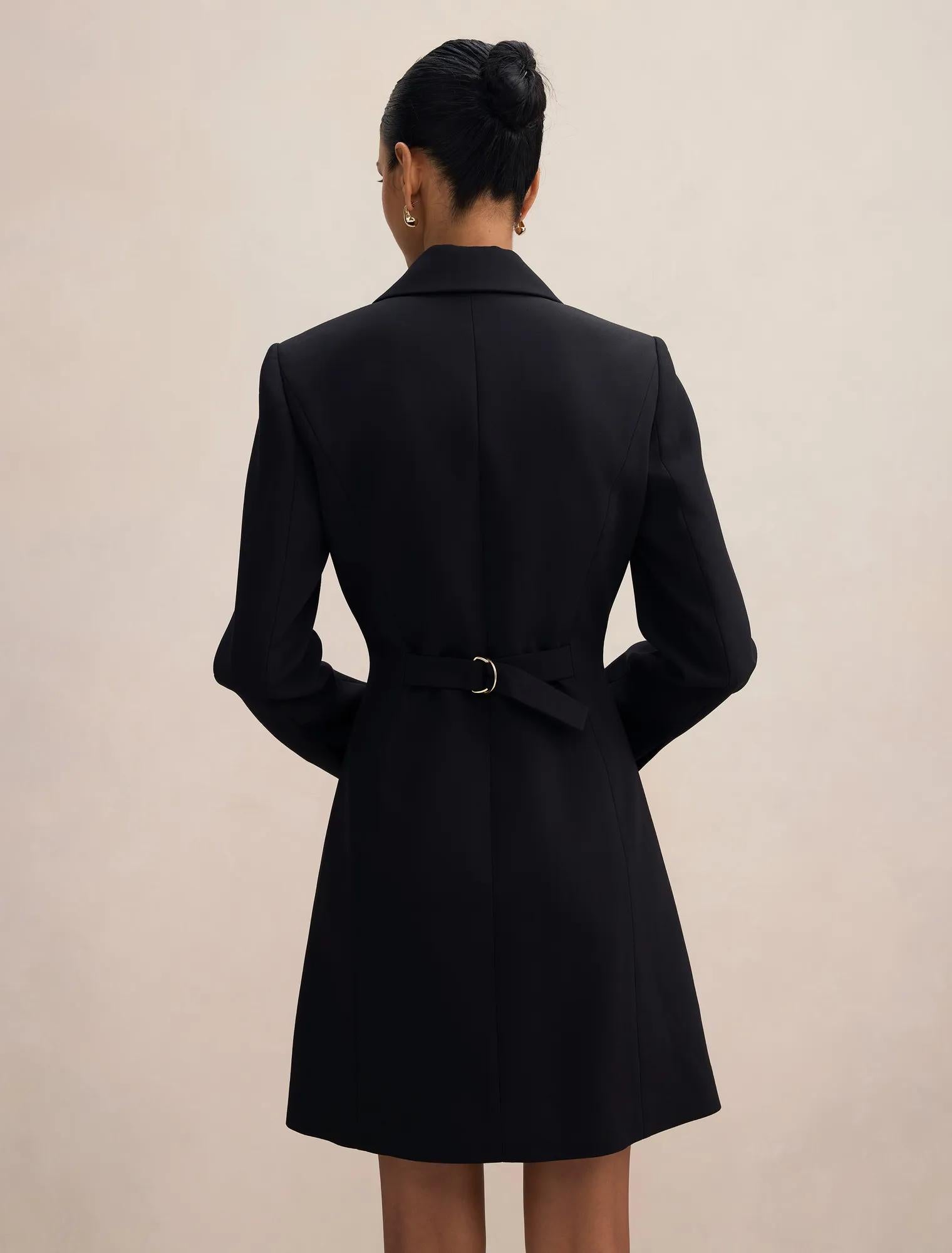 Saskia Petite Cinched Blazer Dress Black