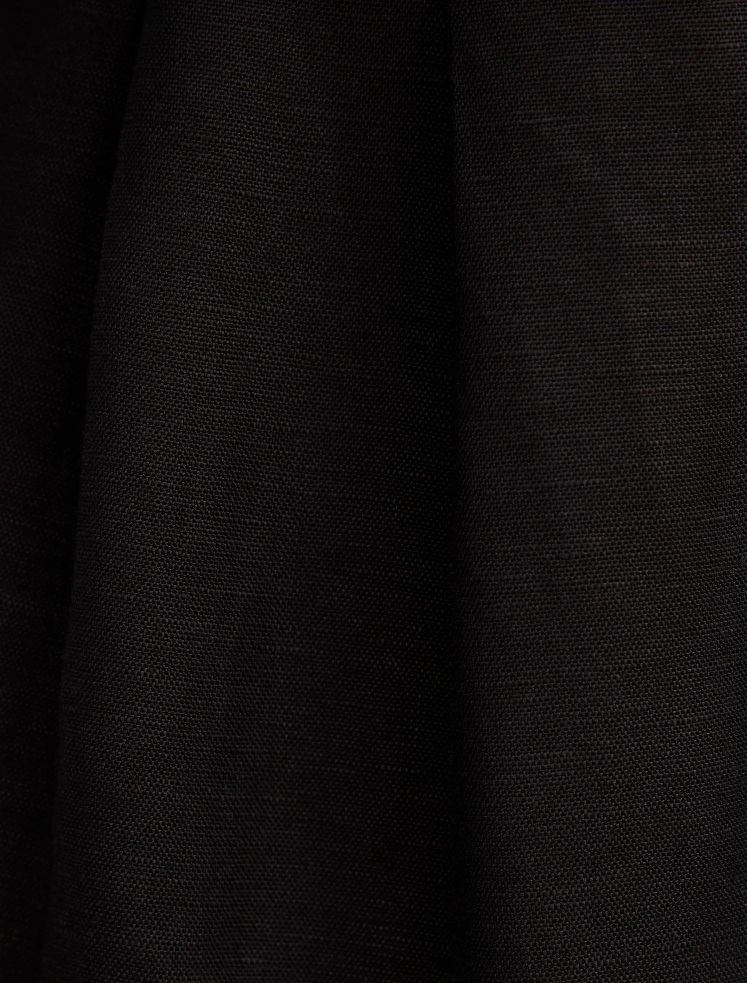 Eva Linen Wide Leg Pants Black