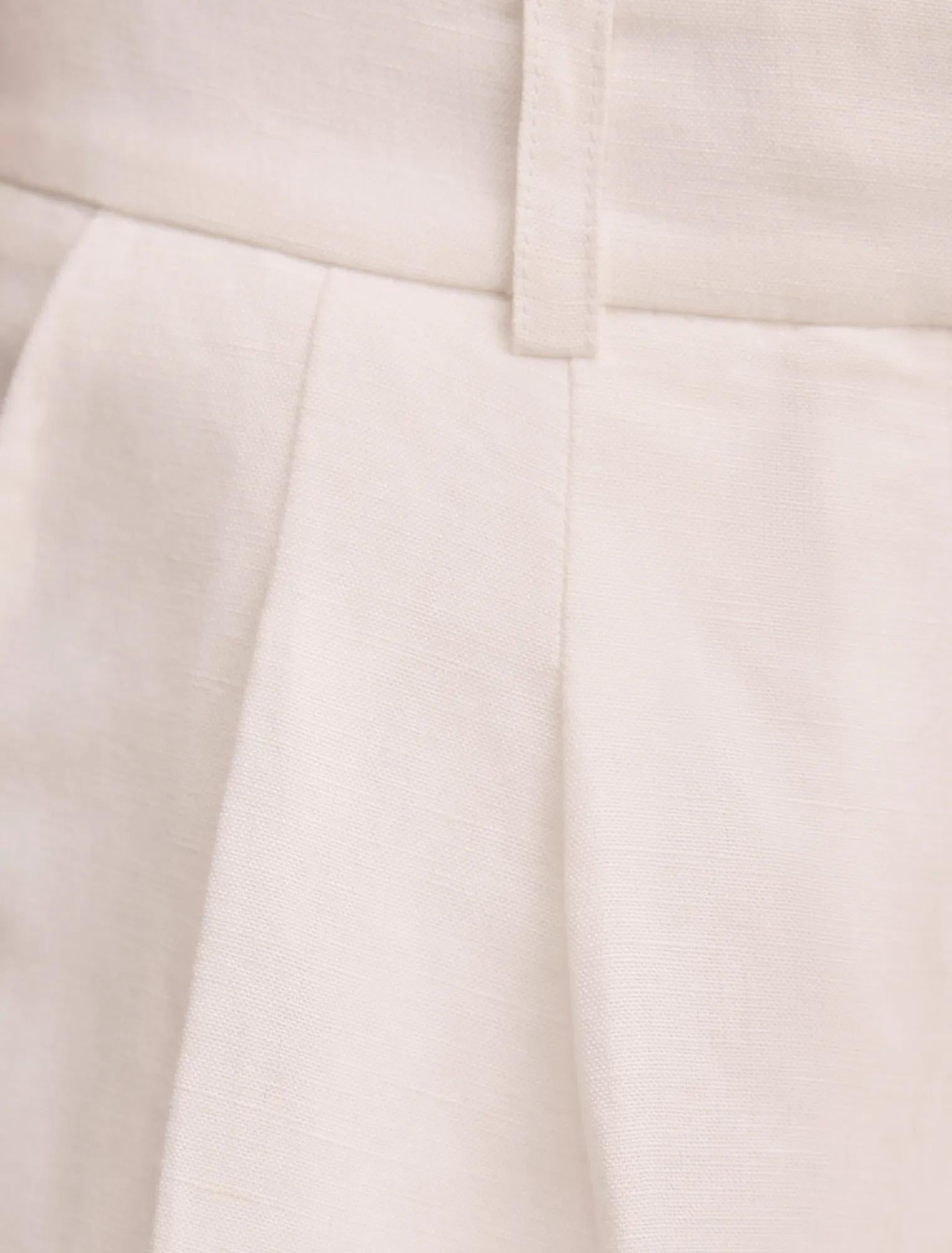 Eva Linen Blend Wide Leg Pants Porcelain