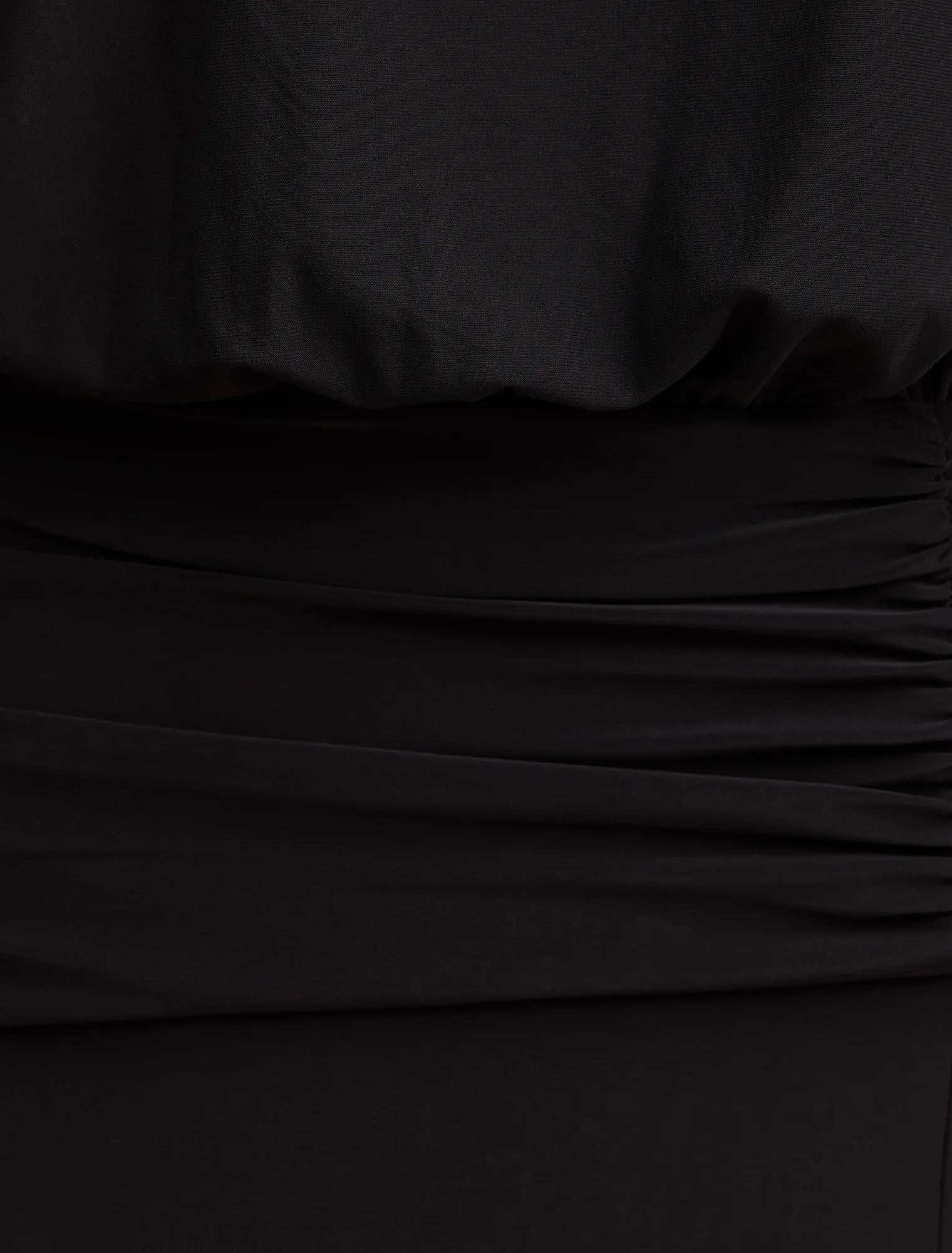 Parker Draped Jersey Midi Dress Black