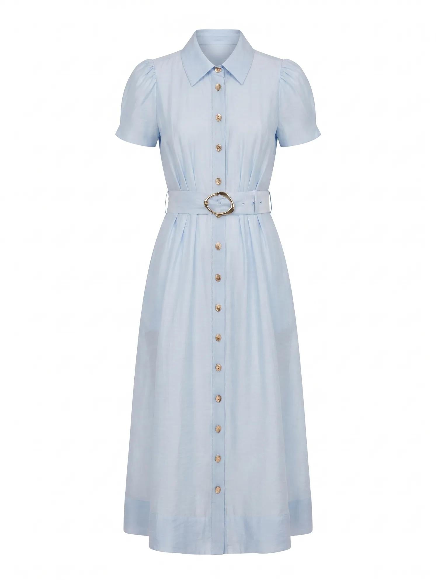 Avery Petite Short Sleeve Midi Bluebell_mannequin