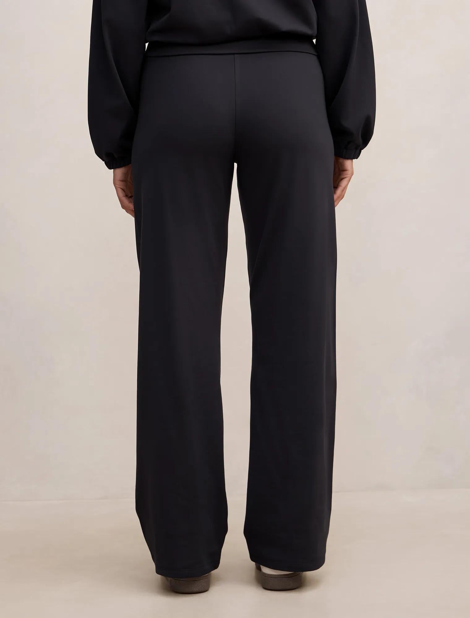 Wren Fold Waist Wide Leg Pant Black