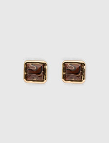 Signature Suki Square Stud Earrings Merlot/Gold