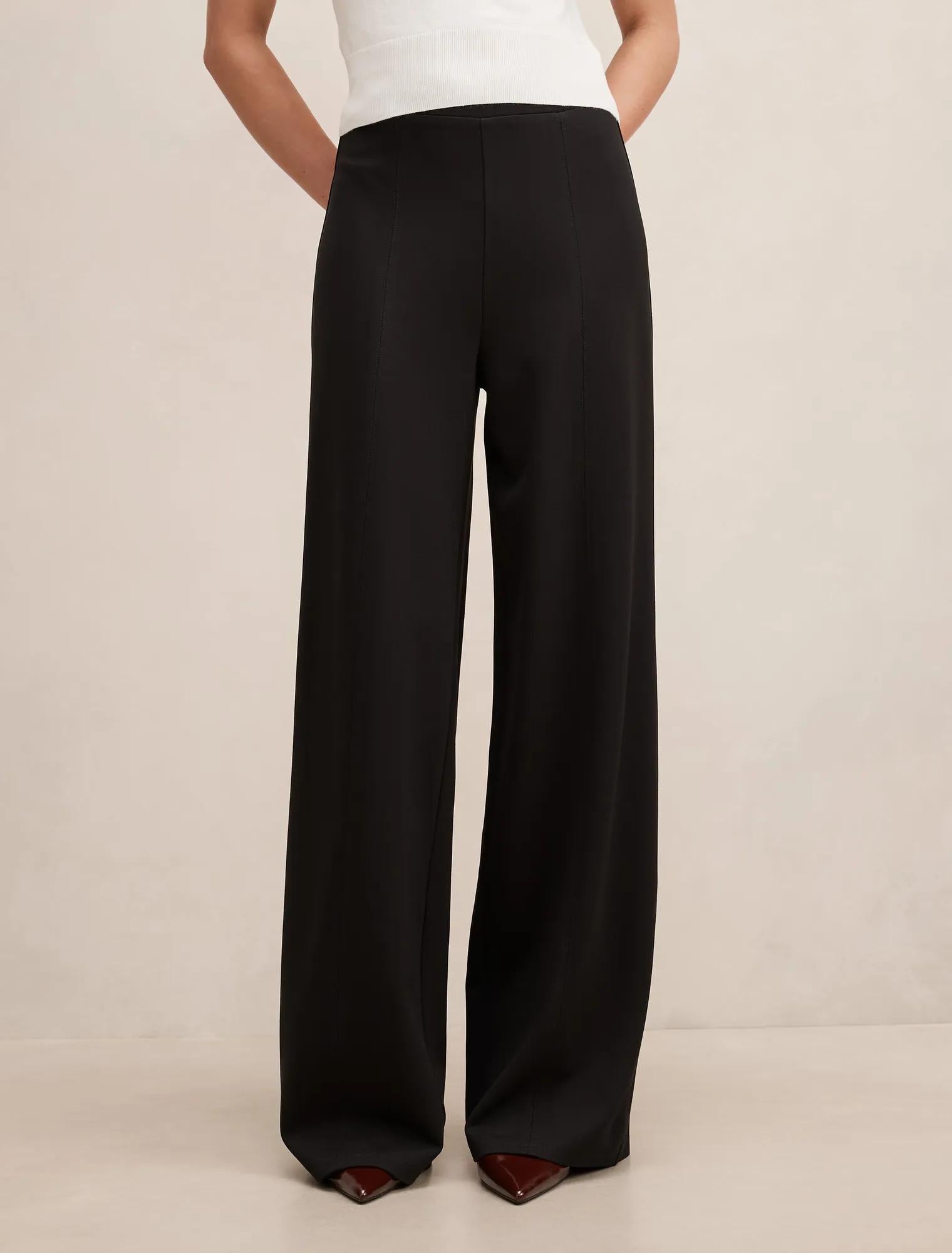 Liv Wide Leg Ponte Pants Black