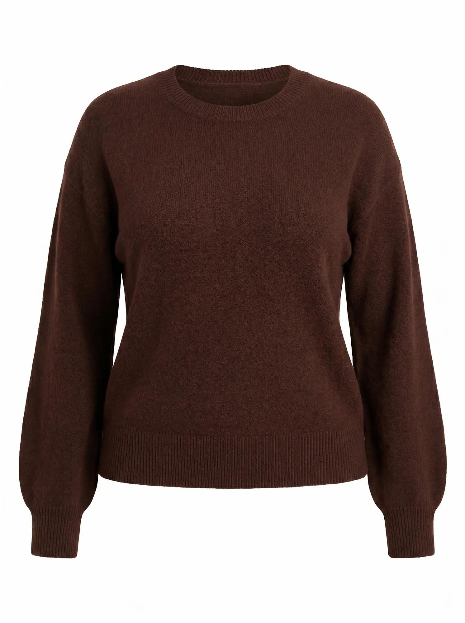 Ruby Curve Crew Neck Sweater Chocolate