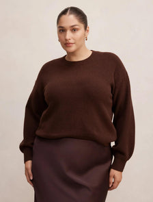 Ruby Curve Crew Neck Sweater Chocolate
