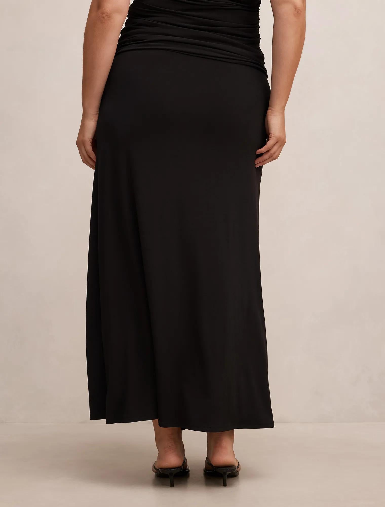 Sofia Curve Hardware Wrap Skirt Black Co-Ord