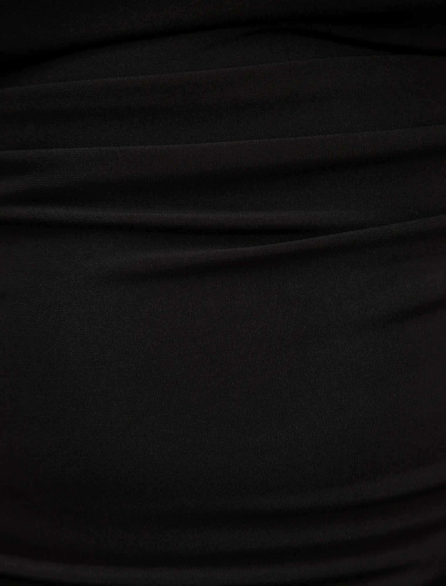 Sofia Curve Asymmetric Tipped Top Black Co-Ord