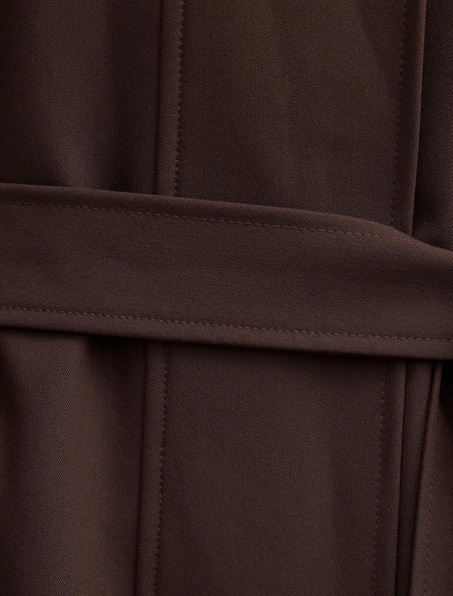 Florence Funnel Neck Trench Coat Chocolate