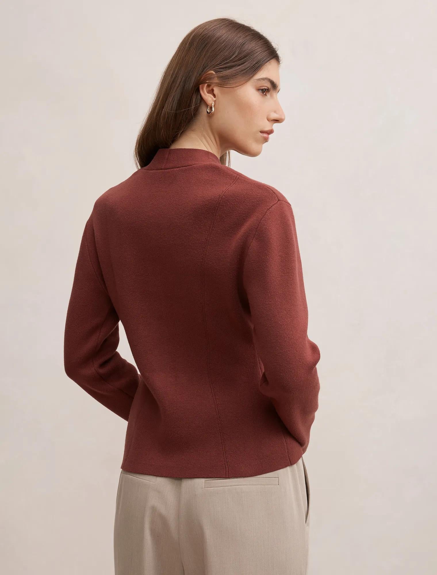 Ophelia Sculpted Knit Cardigan Hot Chocolate