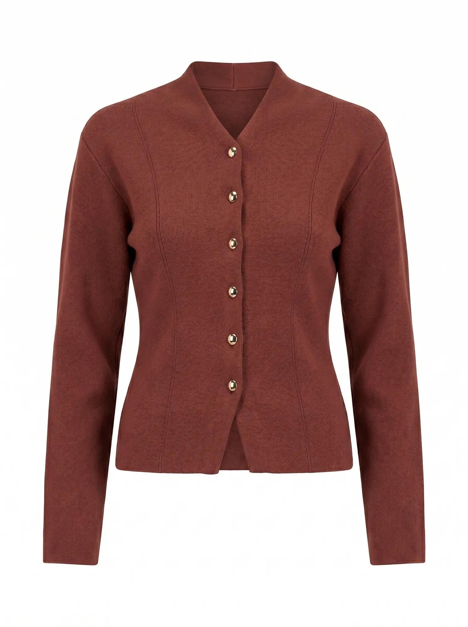 Ophelia Sculpted Knit Cardigan Hot Chocolate_mannequin