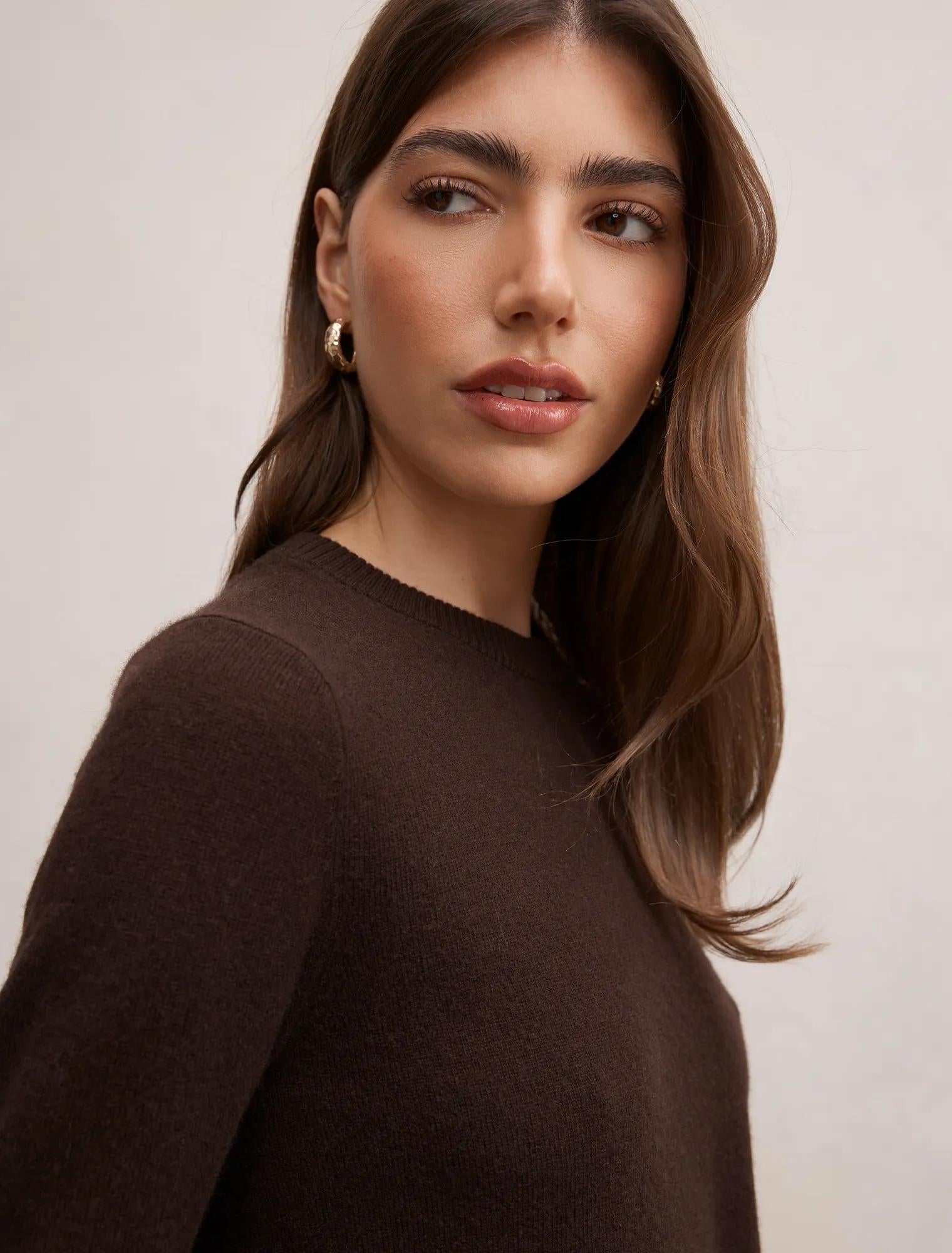 Kiara Merino Blend Sweater Chocolate