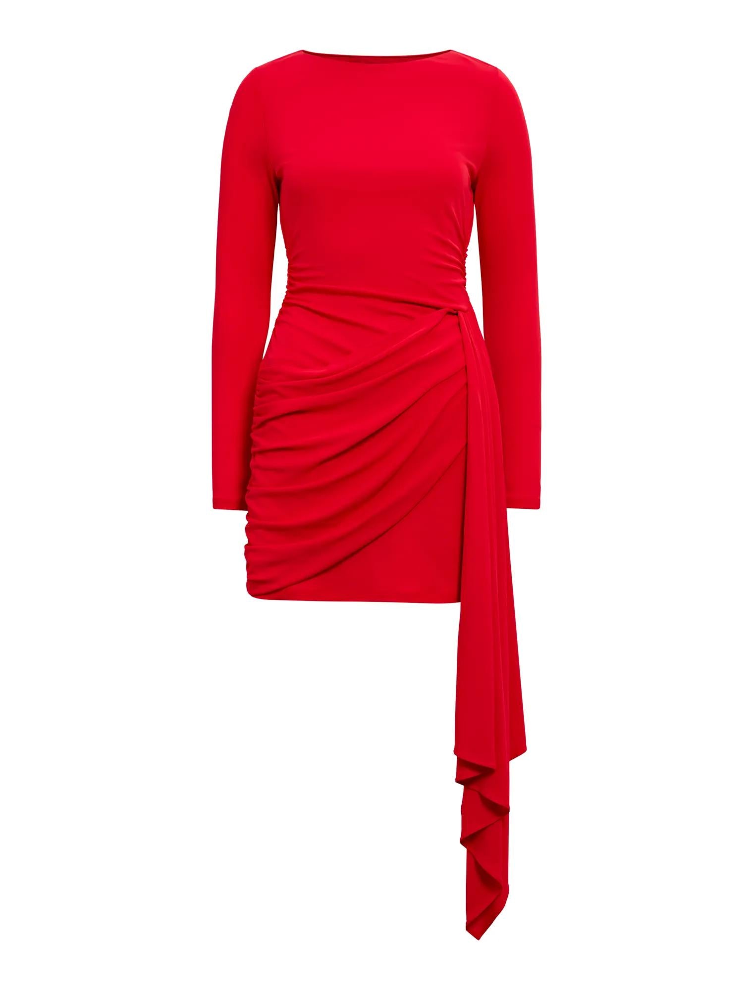 Susie Draped Jersey Mini Dress Red_mannequin