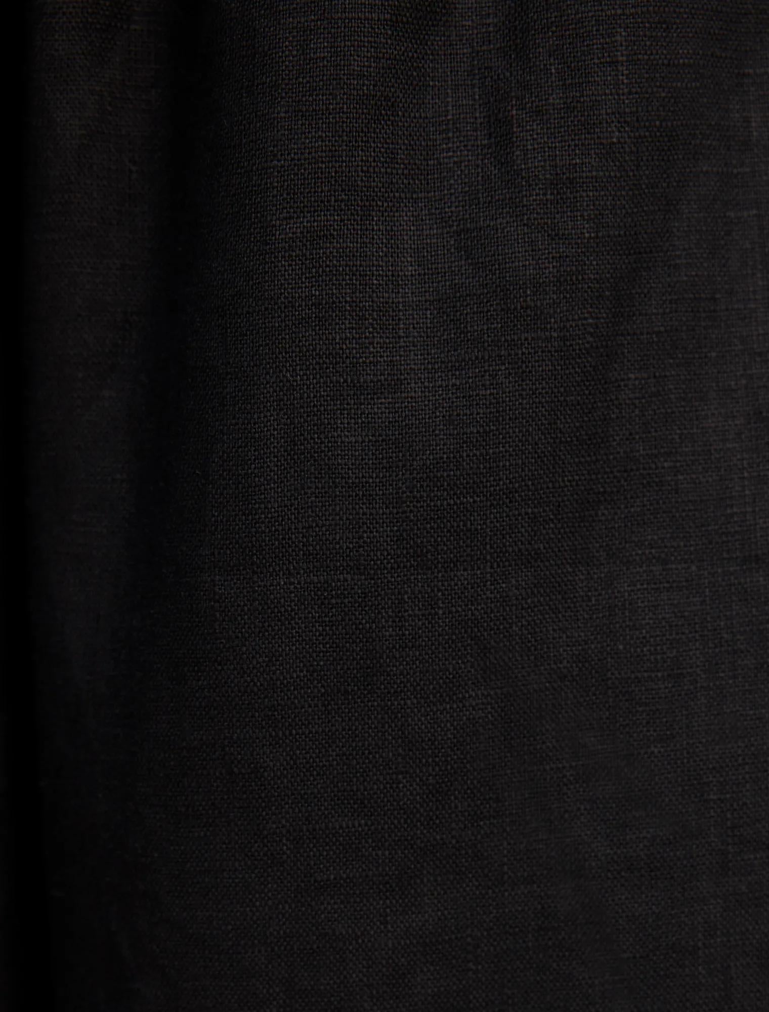 Lily Linen Drawstring Pants Black
