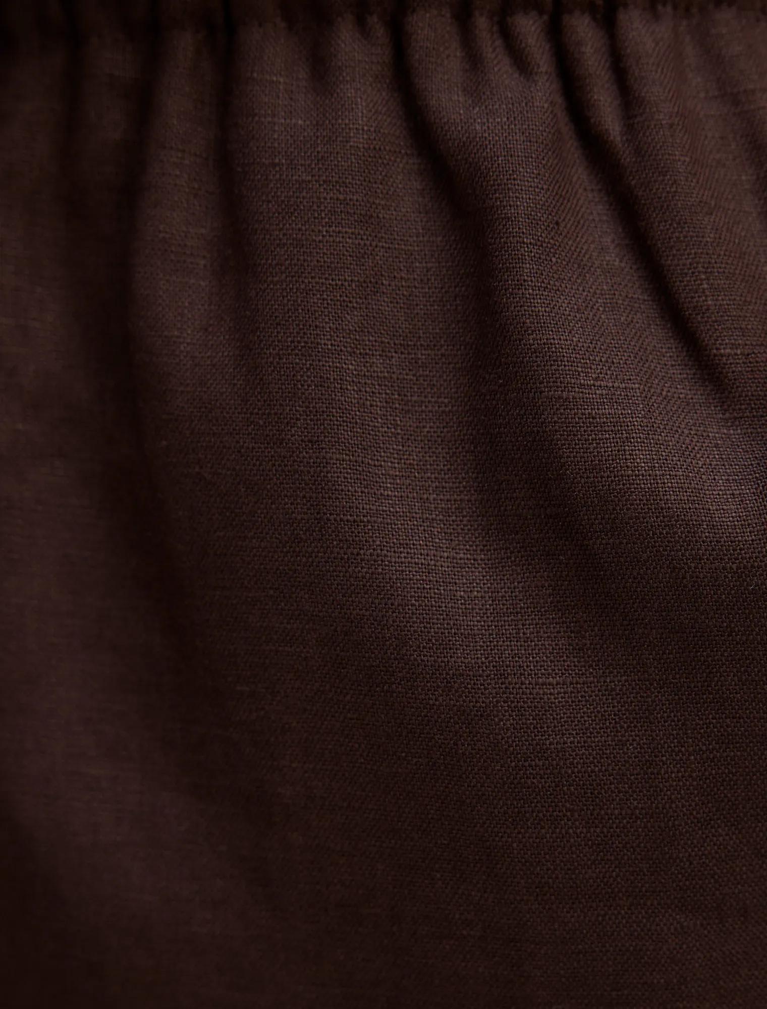 Lily Linen Drawstring Pants Dark Chocolate