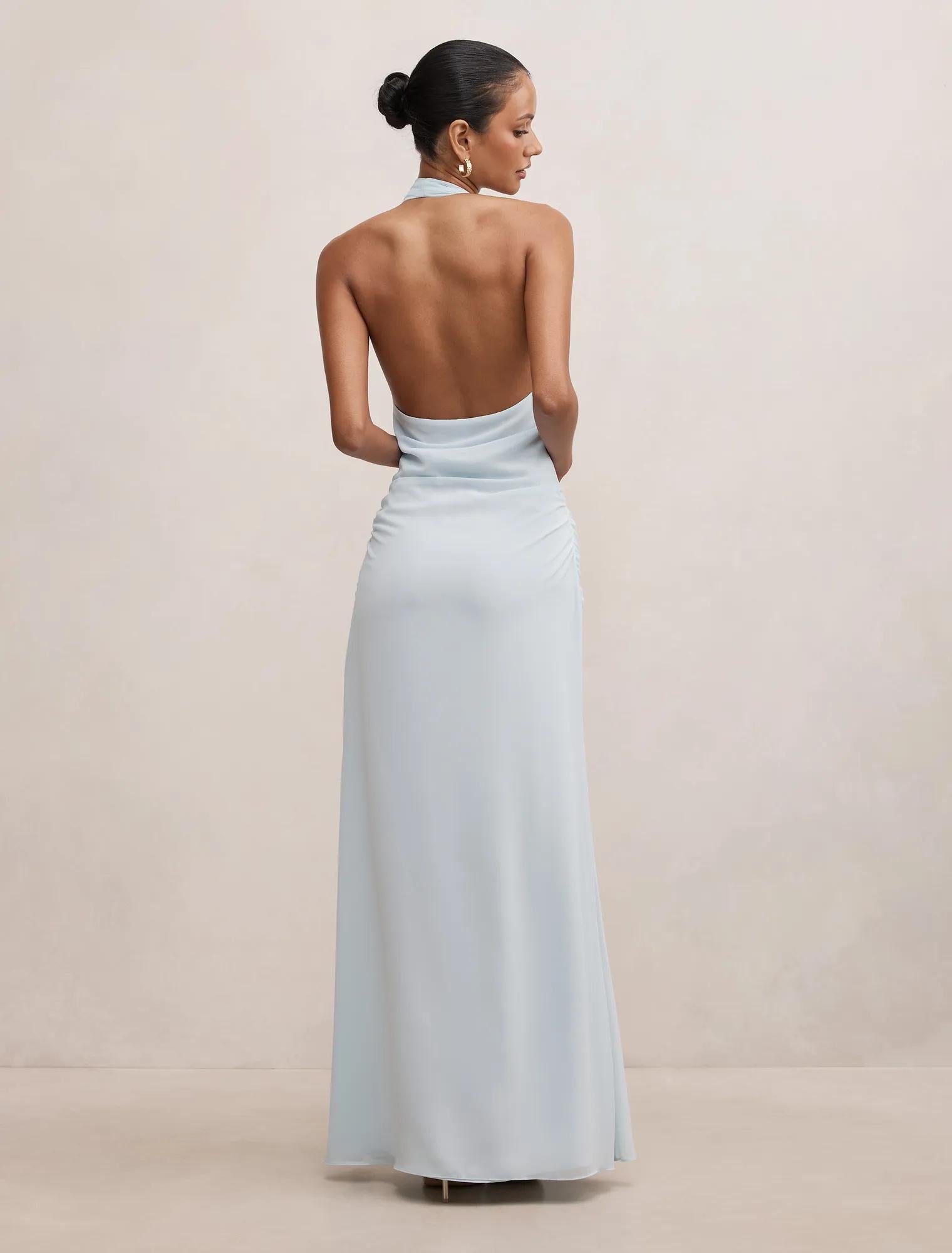 Cartia Petite Wrap Maxi Dress Blue Aqua