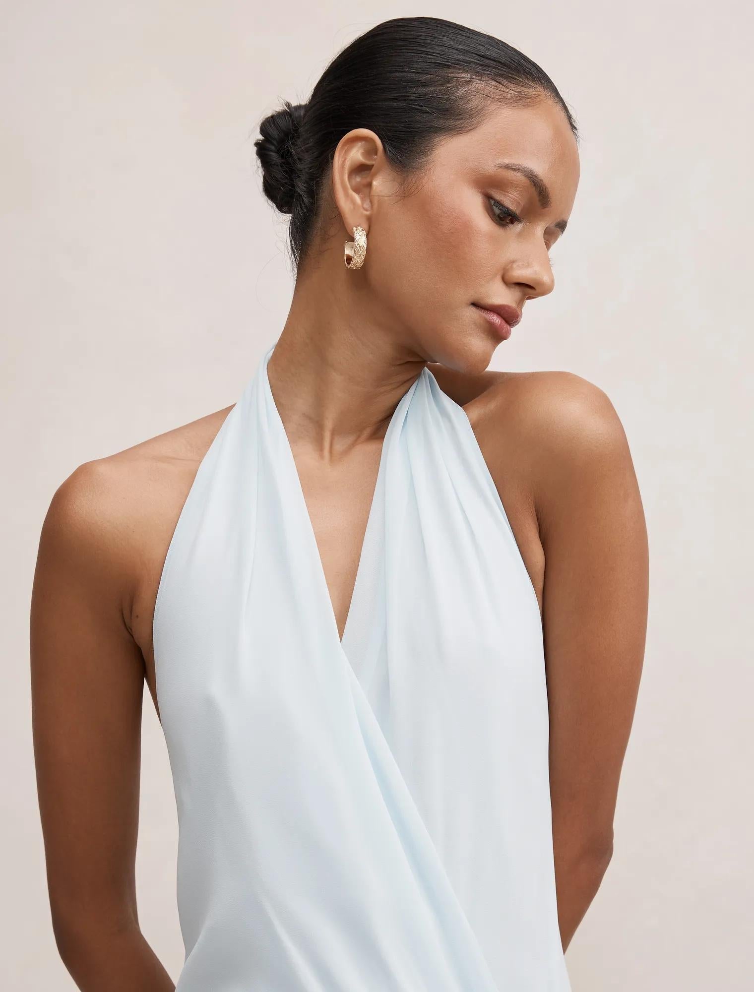 Cartia Petite Wrap Maxi Dress Blue Aqua