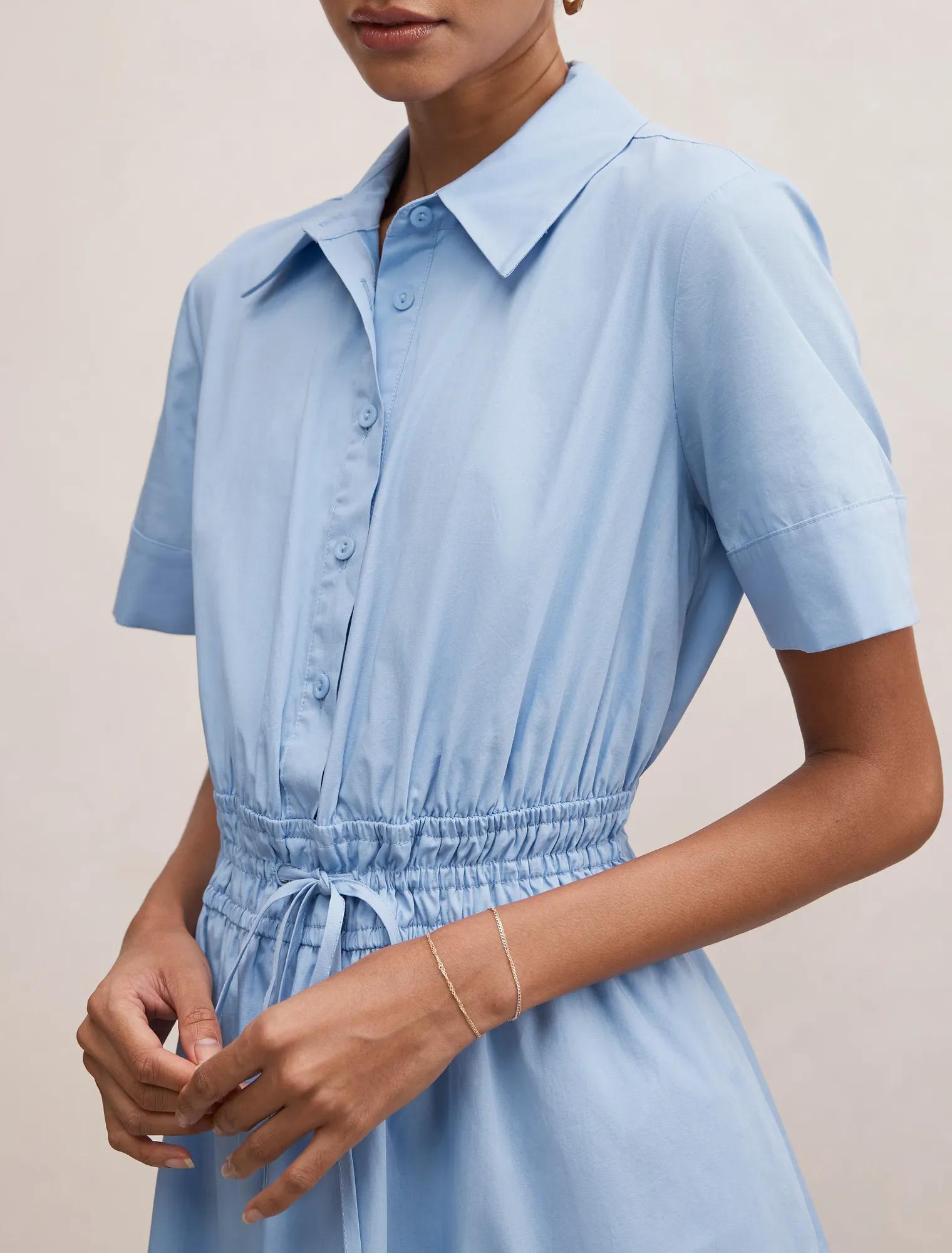 Brynn Petite Elastic Waist Midi Dress Hydrangea