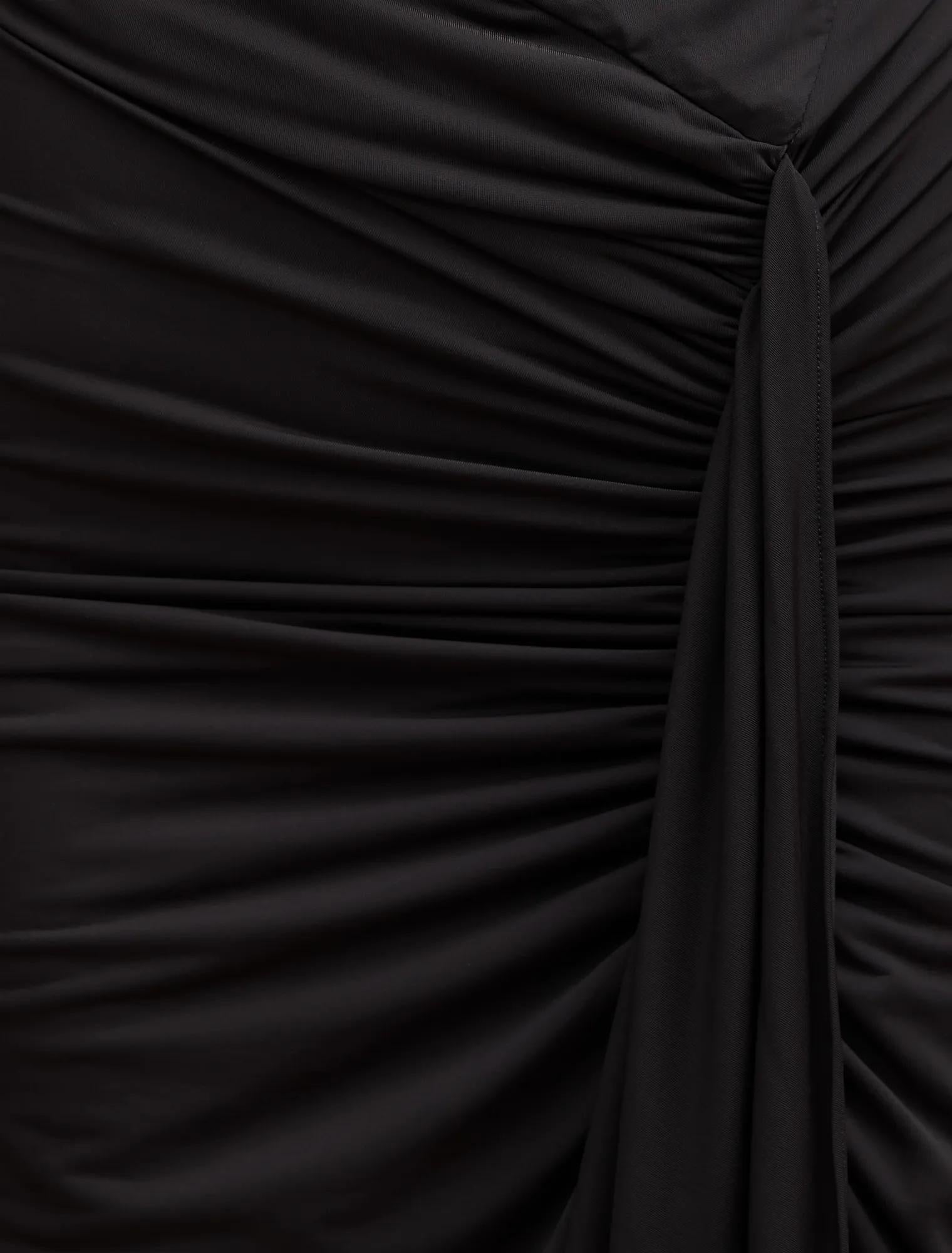 Shara Gathered Bubble Maxi Dress Black