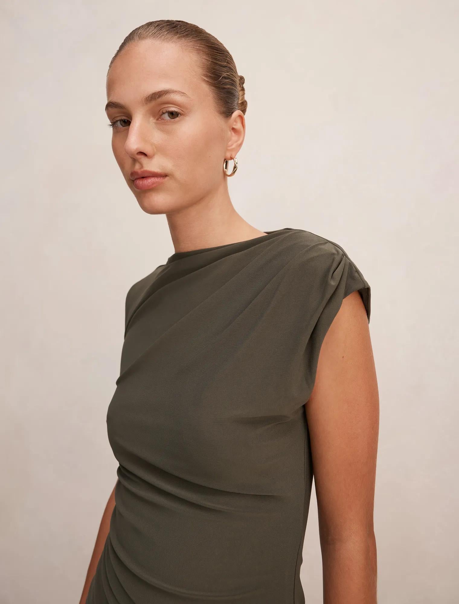 Logan Asymmetric Shoulder Top Forest Night