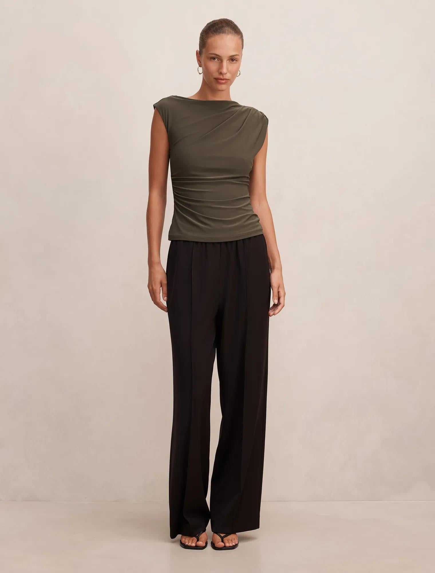Logan Asymmetric Shoulder Top Forest Night