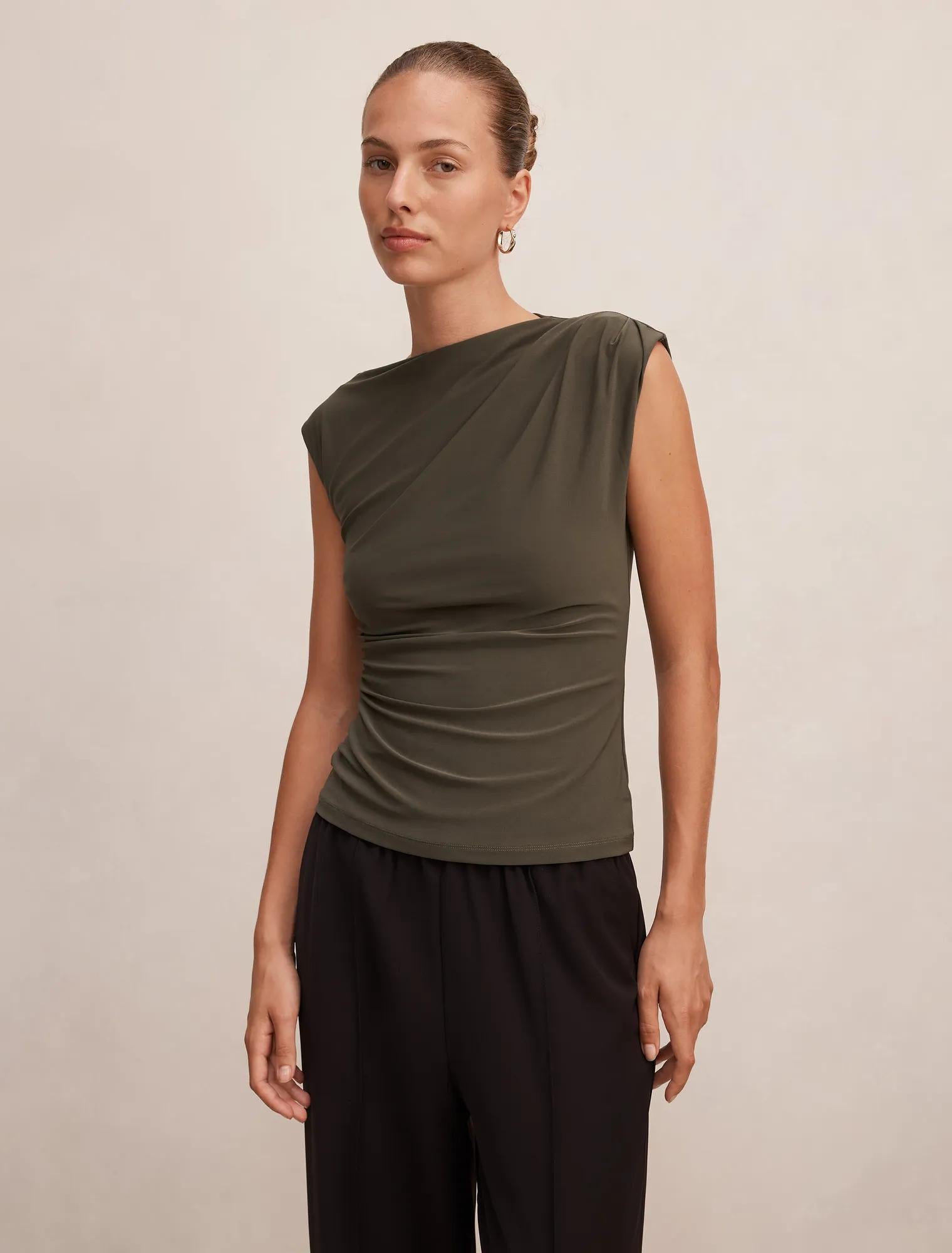 Logan Asymmetric Shoulder Top Forest Night
