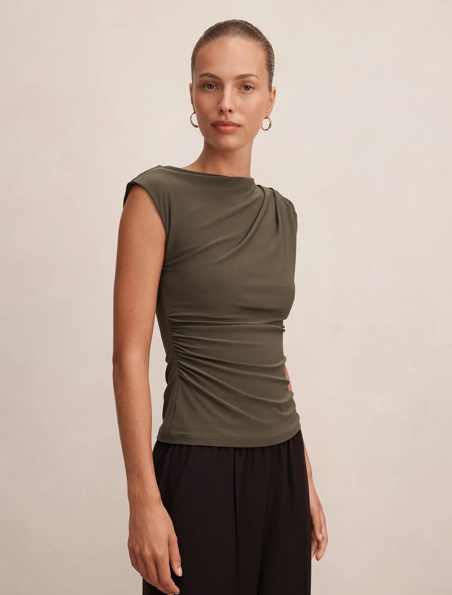 Logan Asymmetric Shoulder Top Forest Night