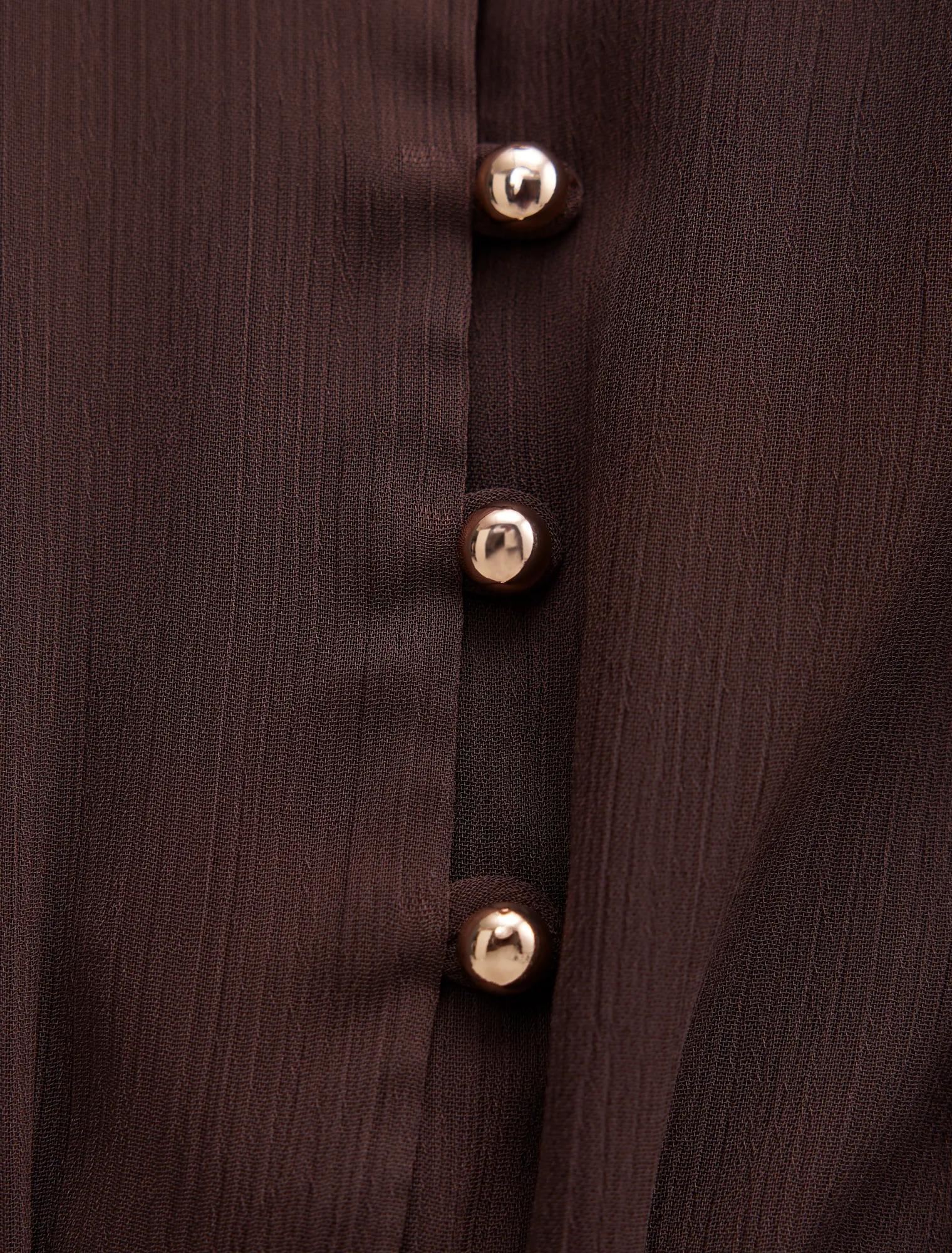 Maxwell Petite Flutter Sleeve Midi Chocolate