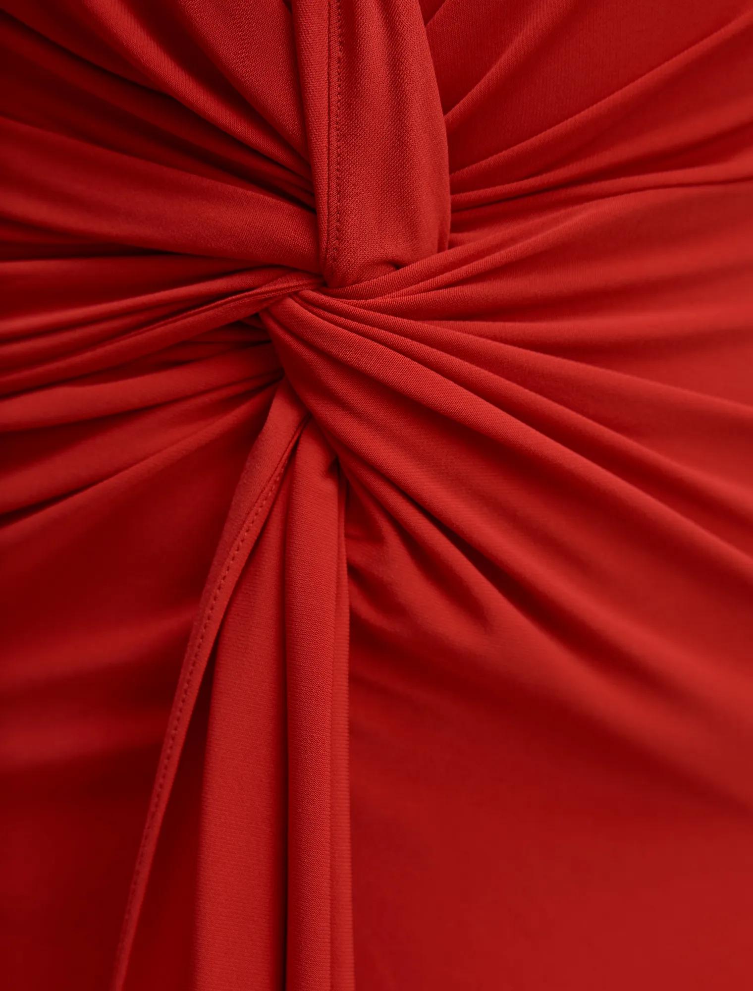 Solana Draped Front Tie Maxi Equestrian Red