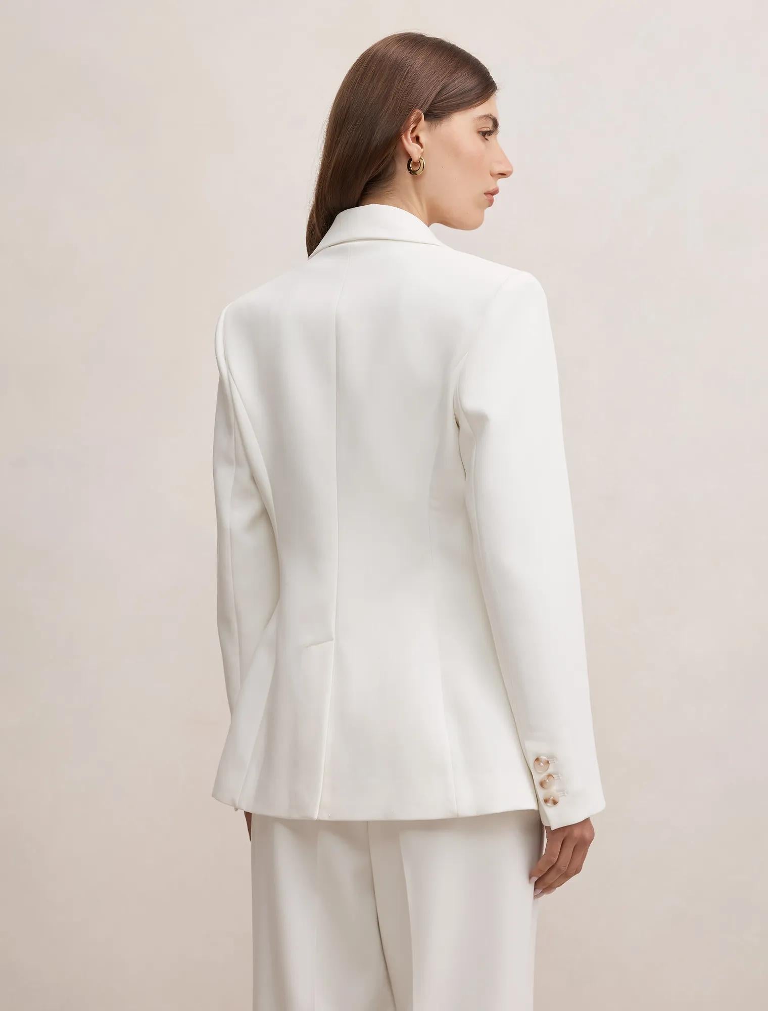 Lee Nipped Waist Blazer Porcelain Suit