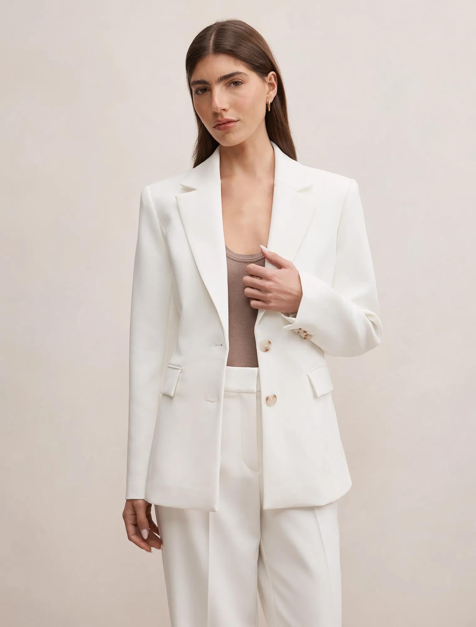 Lee Nipped Waist Blazer Porcelain Suit