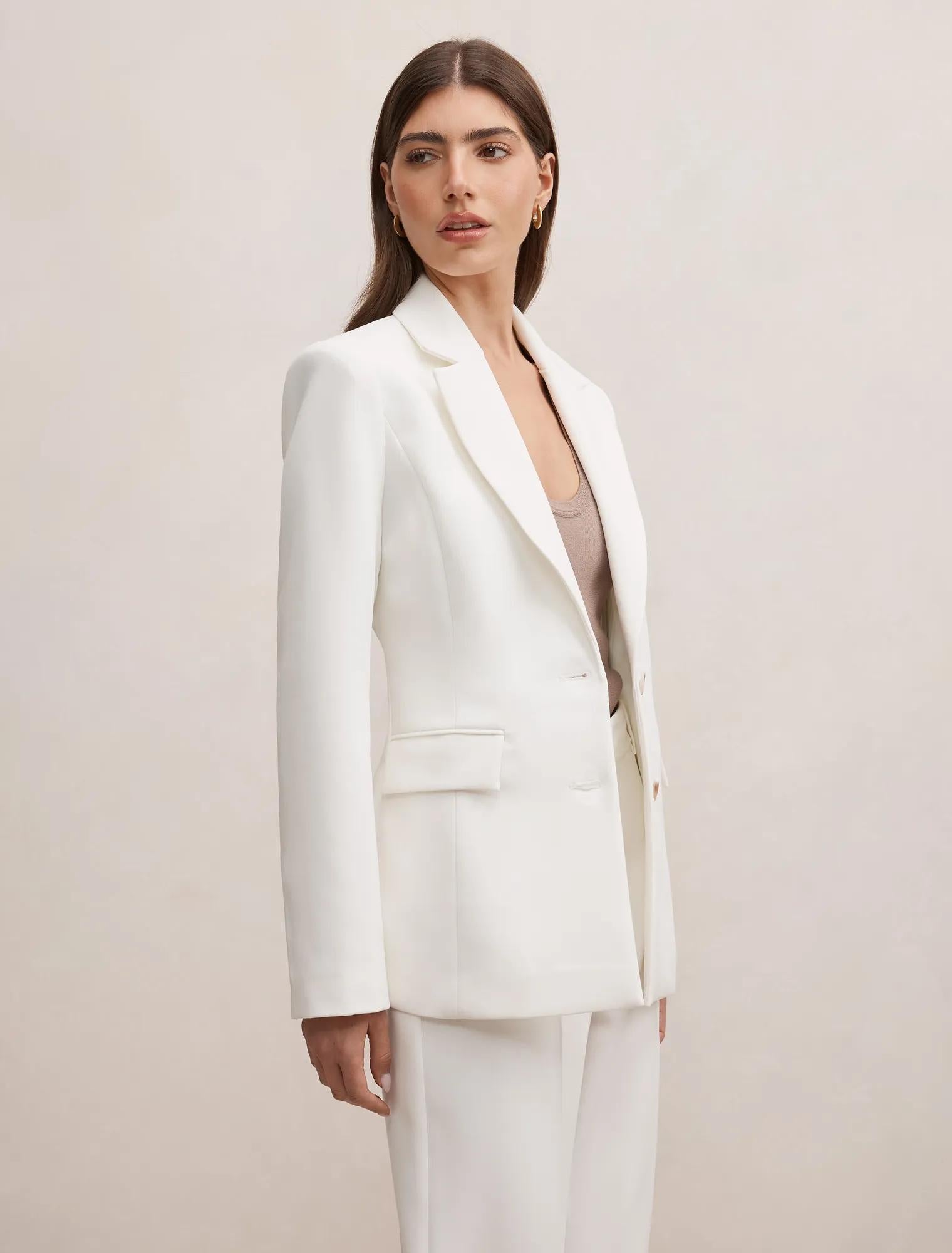 Lee Nipped Waist Blazer Porcelain Suit