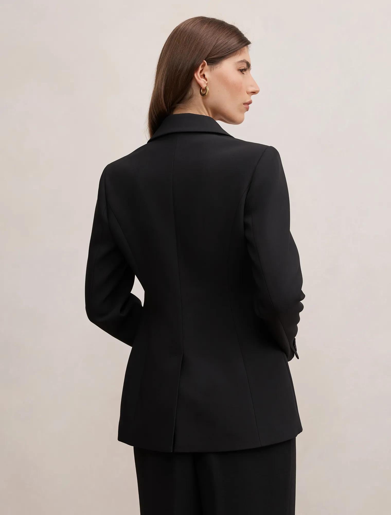 Lee Nipped Waist Blazer Black Suit