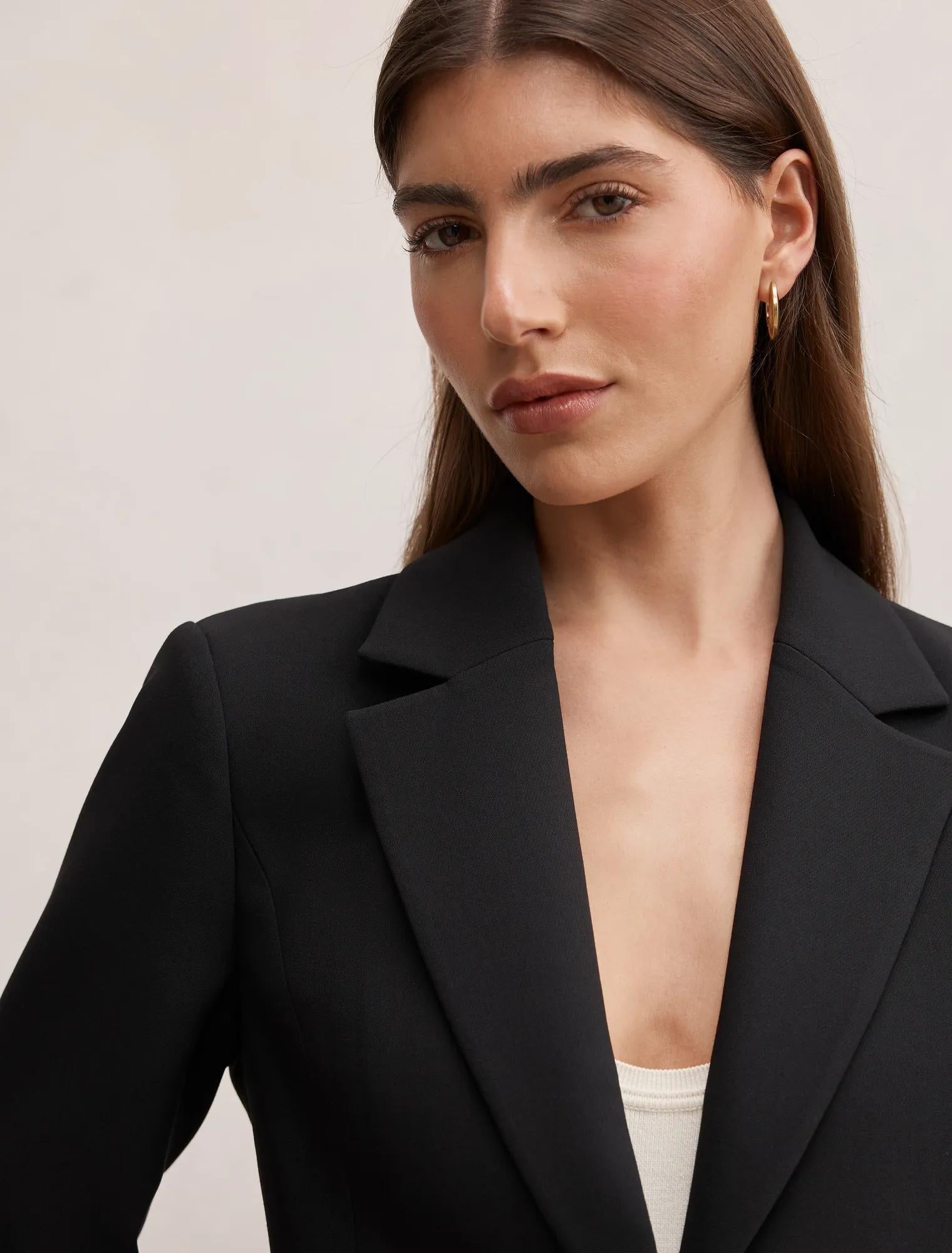 Lee Nipped Waist Blazer Black Suit