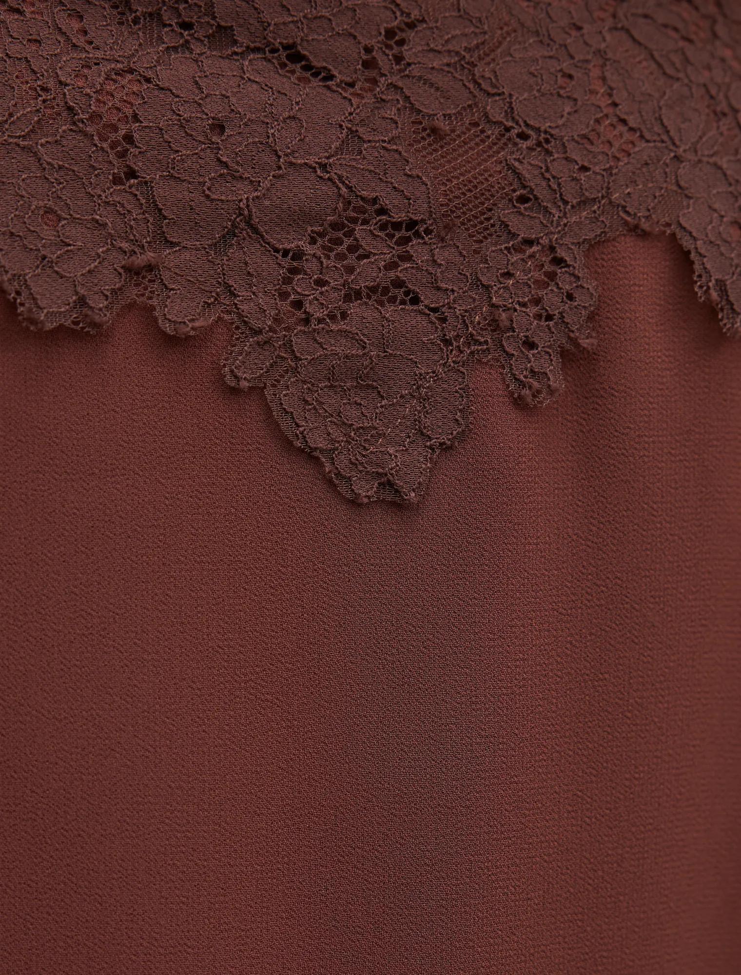 Wisteria Lace Detail Midi Dress Bitter Chocolate