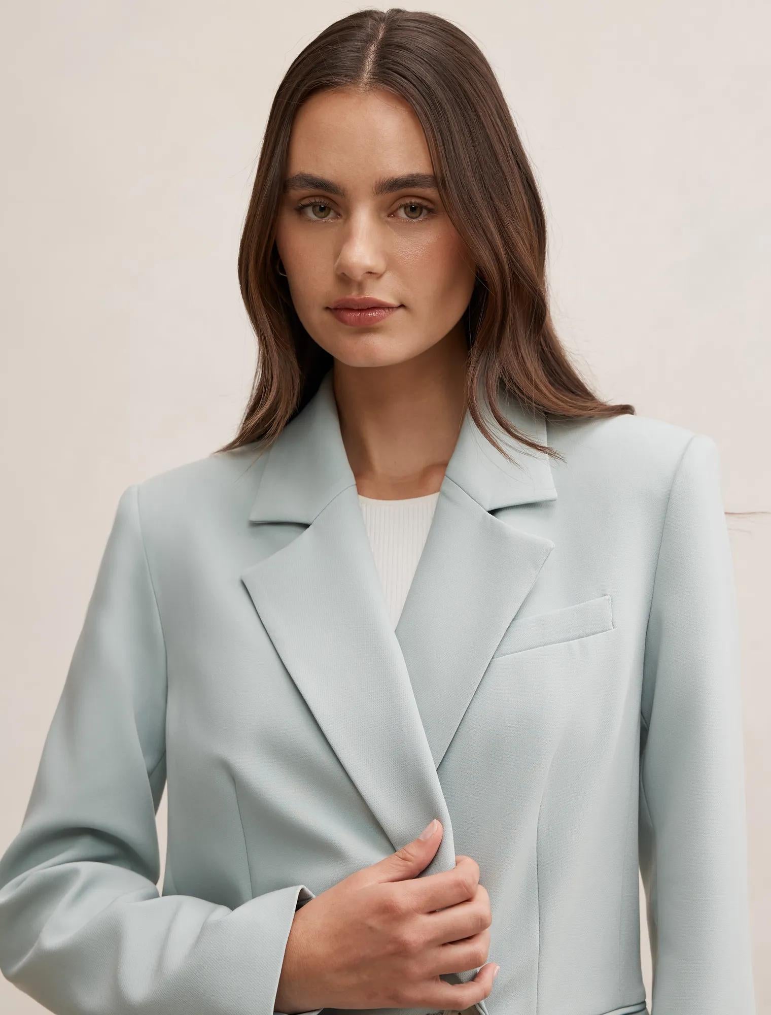 Lee Double Breasted Blazer Hazy Aqua Suit