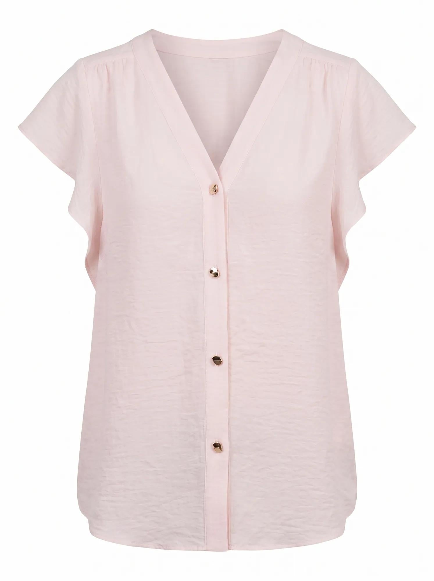 Cecilia Flutter Sleeve Blouse Rosewater Pink