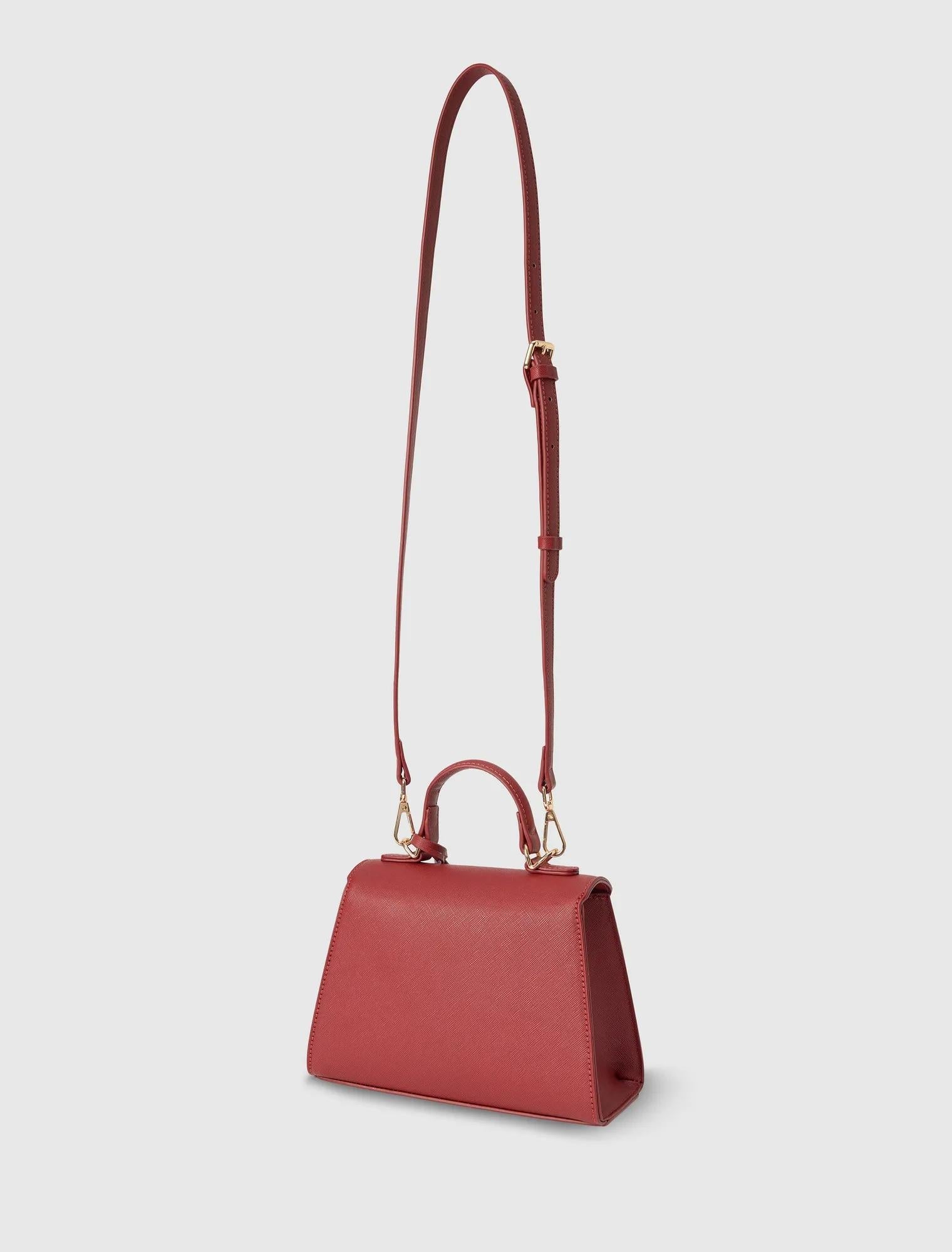 Laura Lock Top Handle Bag Rosewood