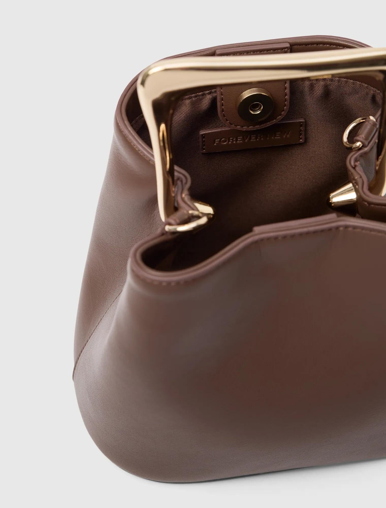 Martha Metal Handle Bag Chocolate
