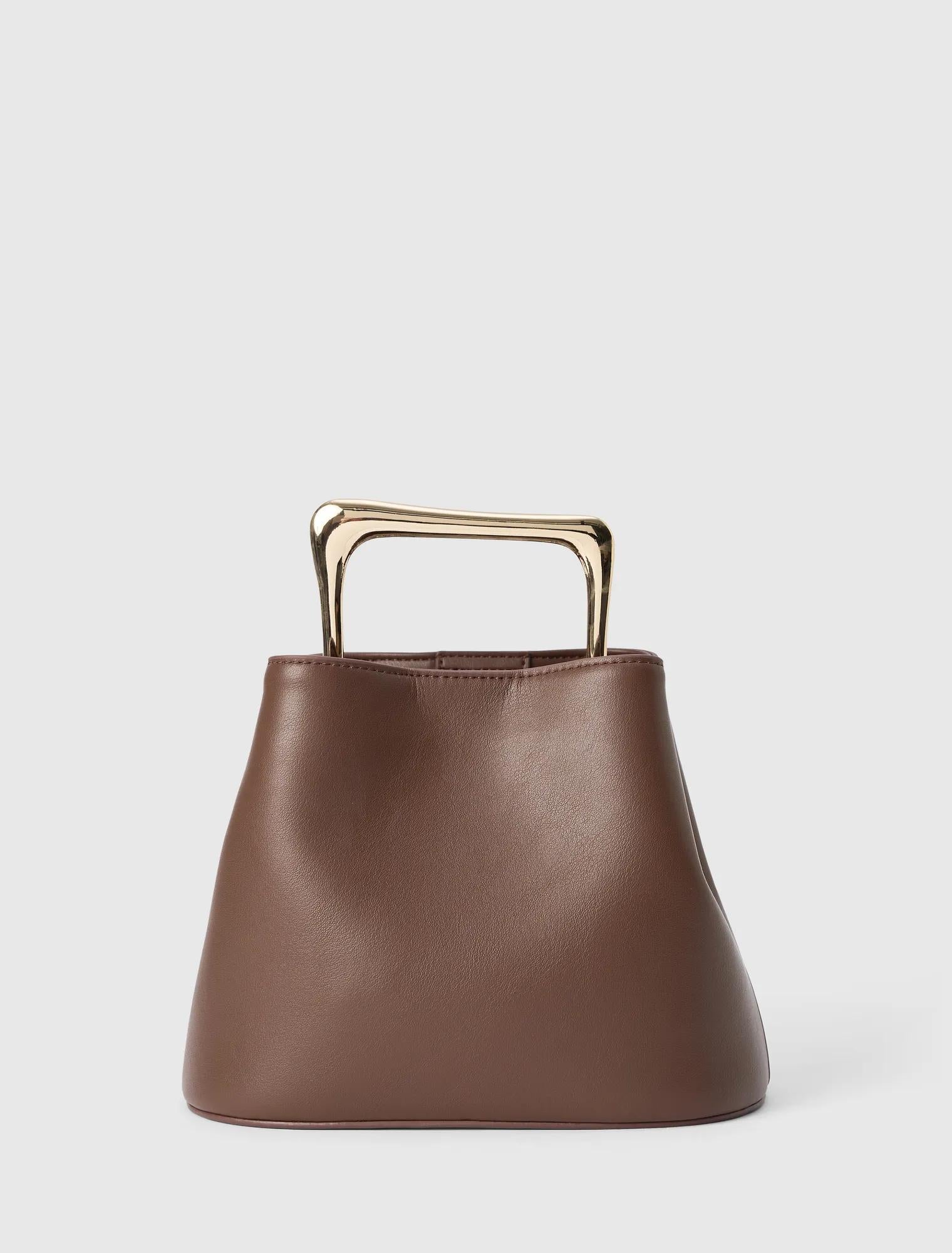 Martha Metal Handle Bag Chocolate_mannequin
