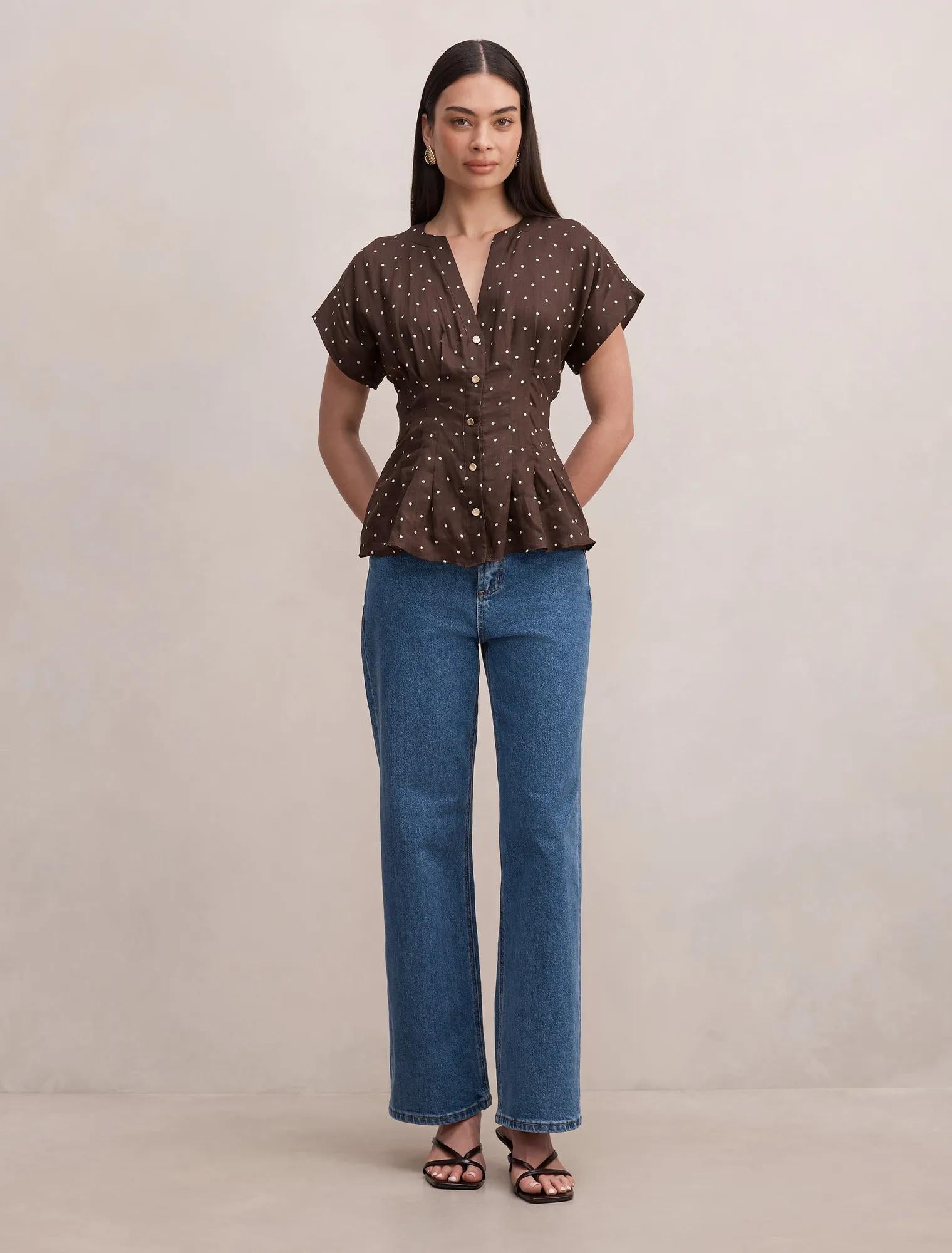 Jemma V-Neck Blouse Luxton Spot
