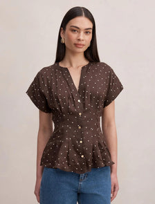 Jemma V-Neck Blouse Luxton Spot