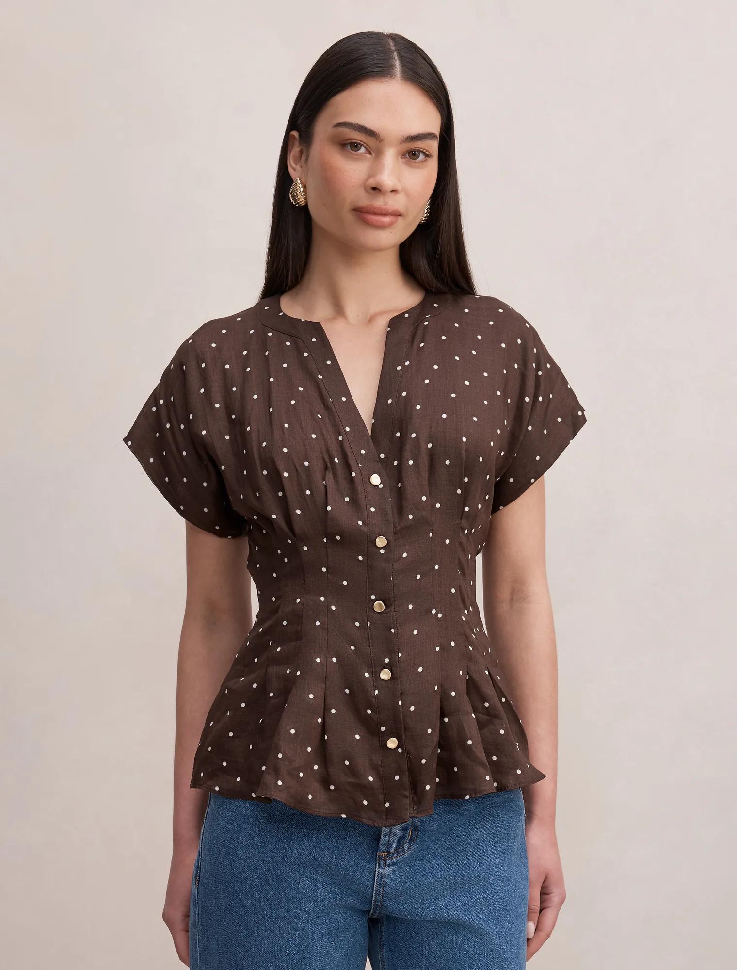 Jemma V-Neck Blouse Luxton Spot