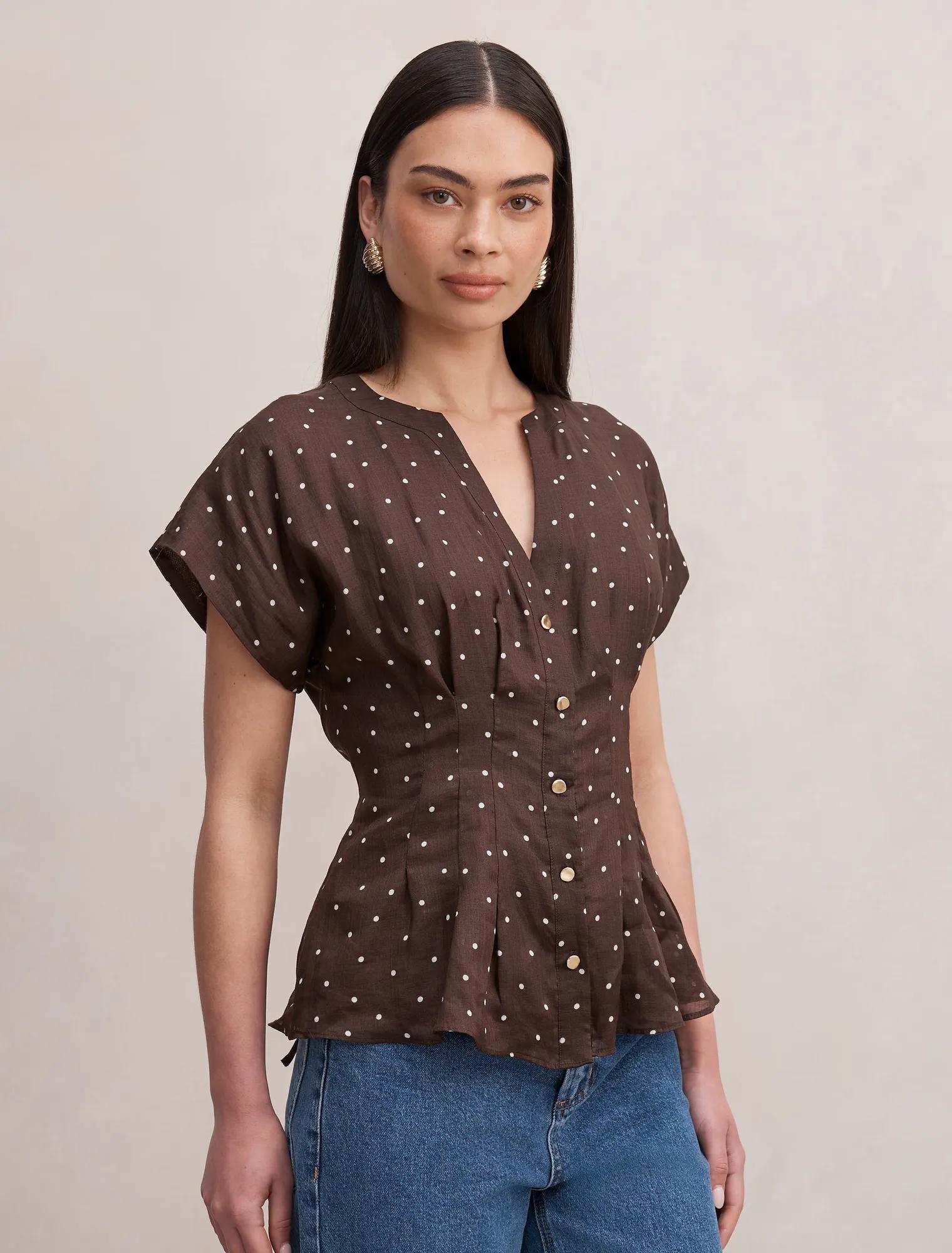 Jemma V-Neck Blouse Luxton Spot