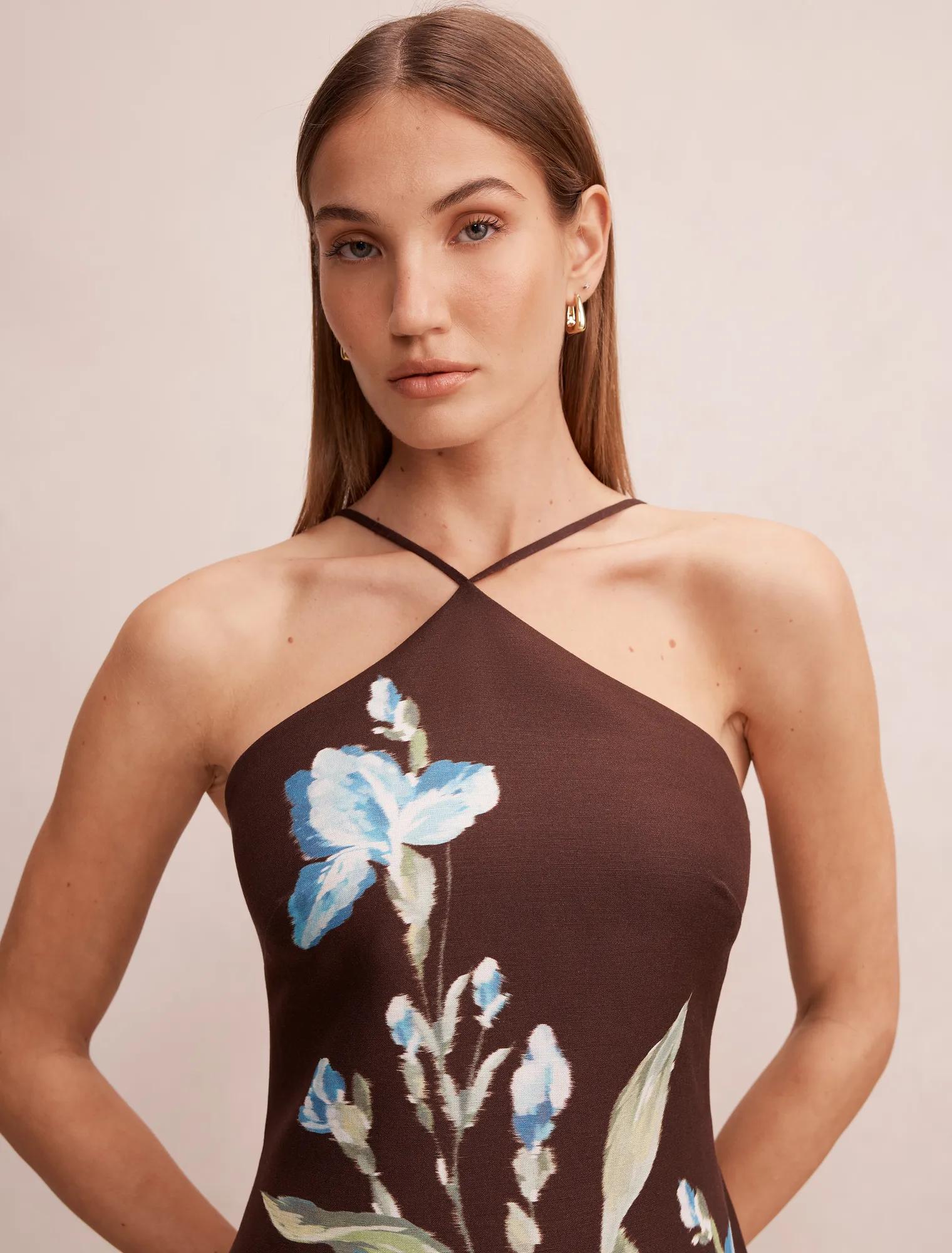 Beau Halter Neck Mini Dress Halifax Floral