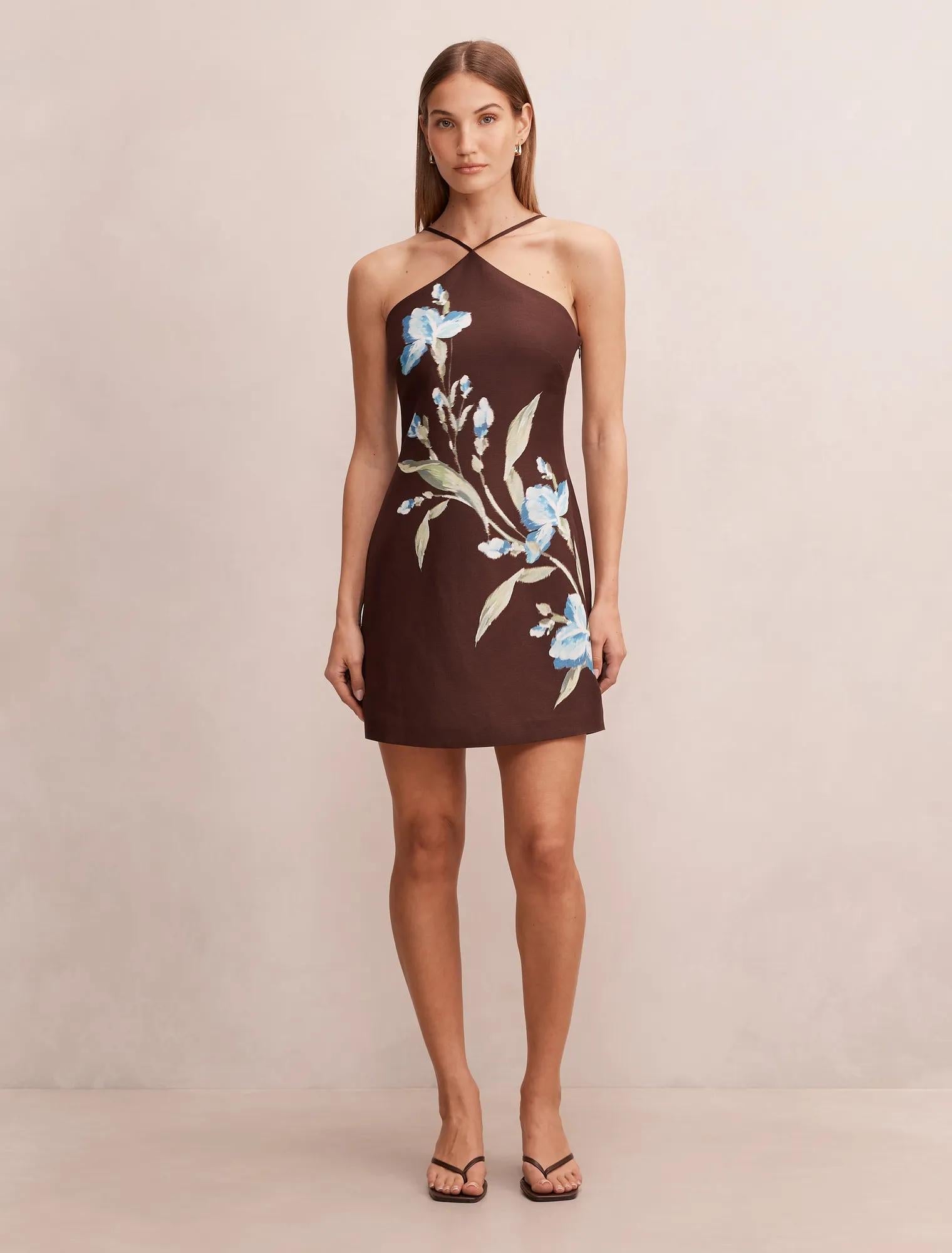 Beau Halter Neck Mini Dress Halifax Floral