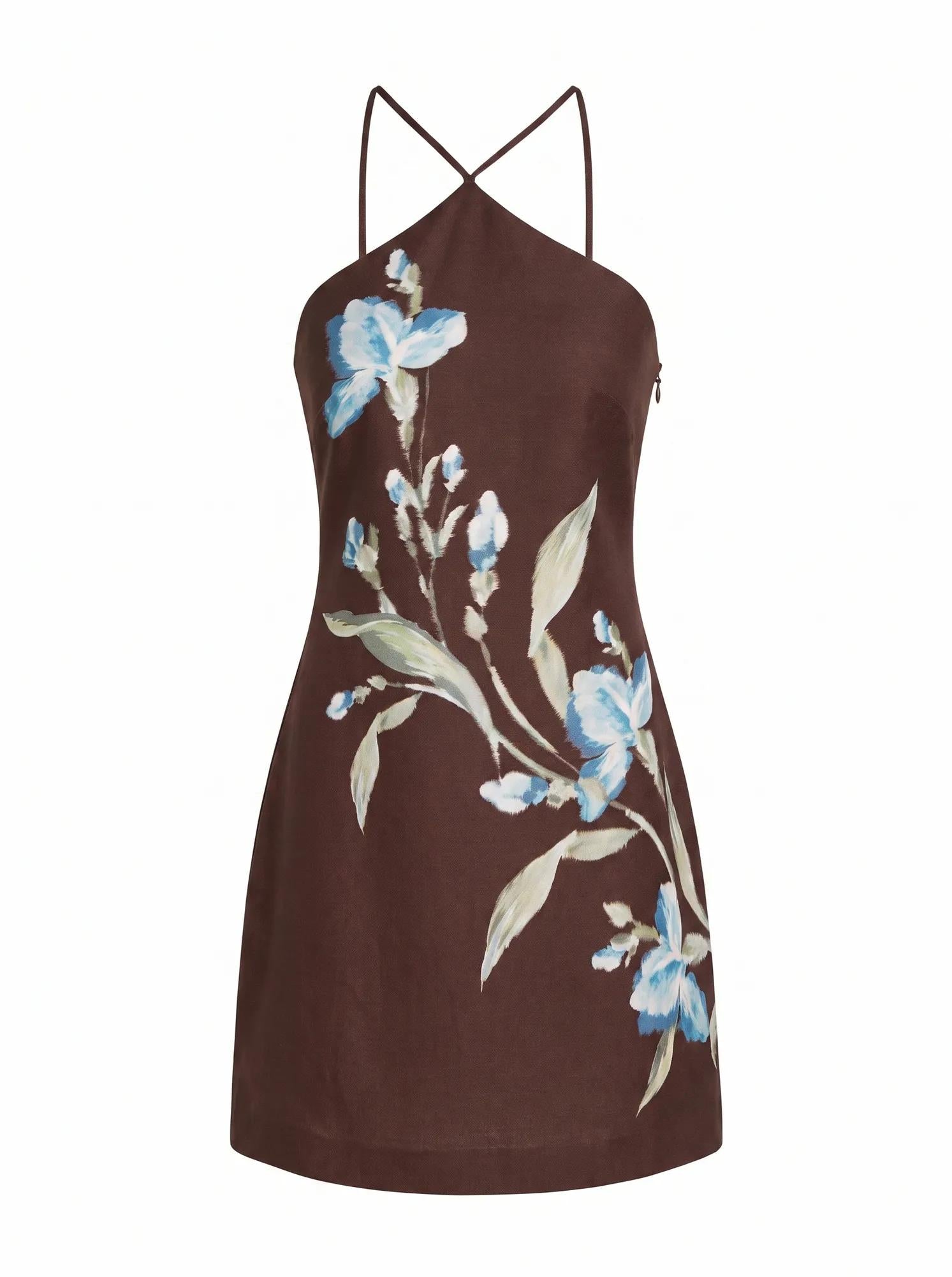 Beau Halter Neck Mini Dress Halifax Floral_mannequin
