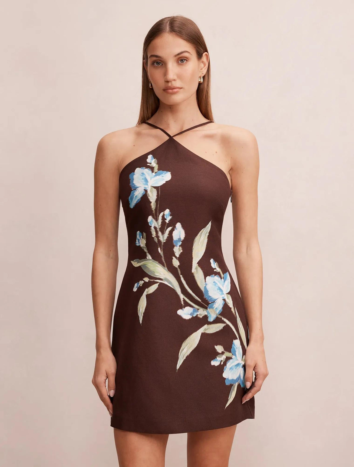 Beau Halter Neck Mini Dress Halifax Floral